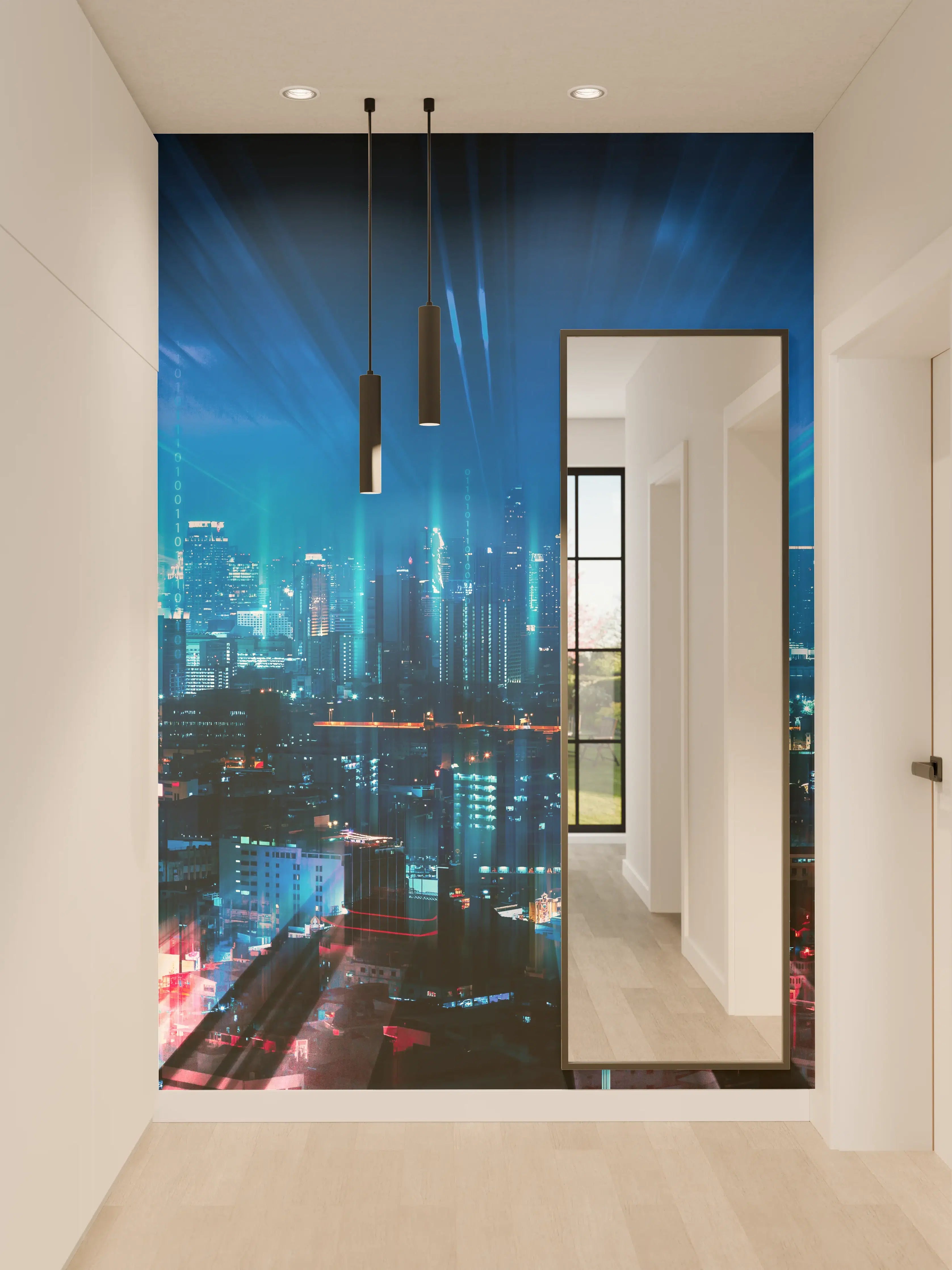 Wandverkleidung Flur - Bangkok bei Nacht - Thailand