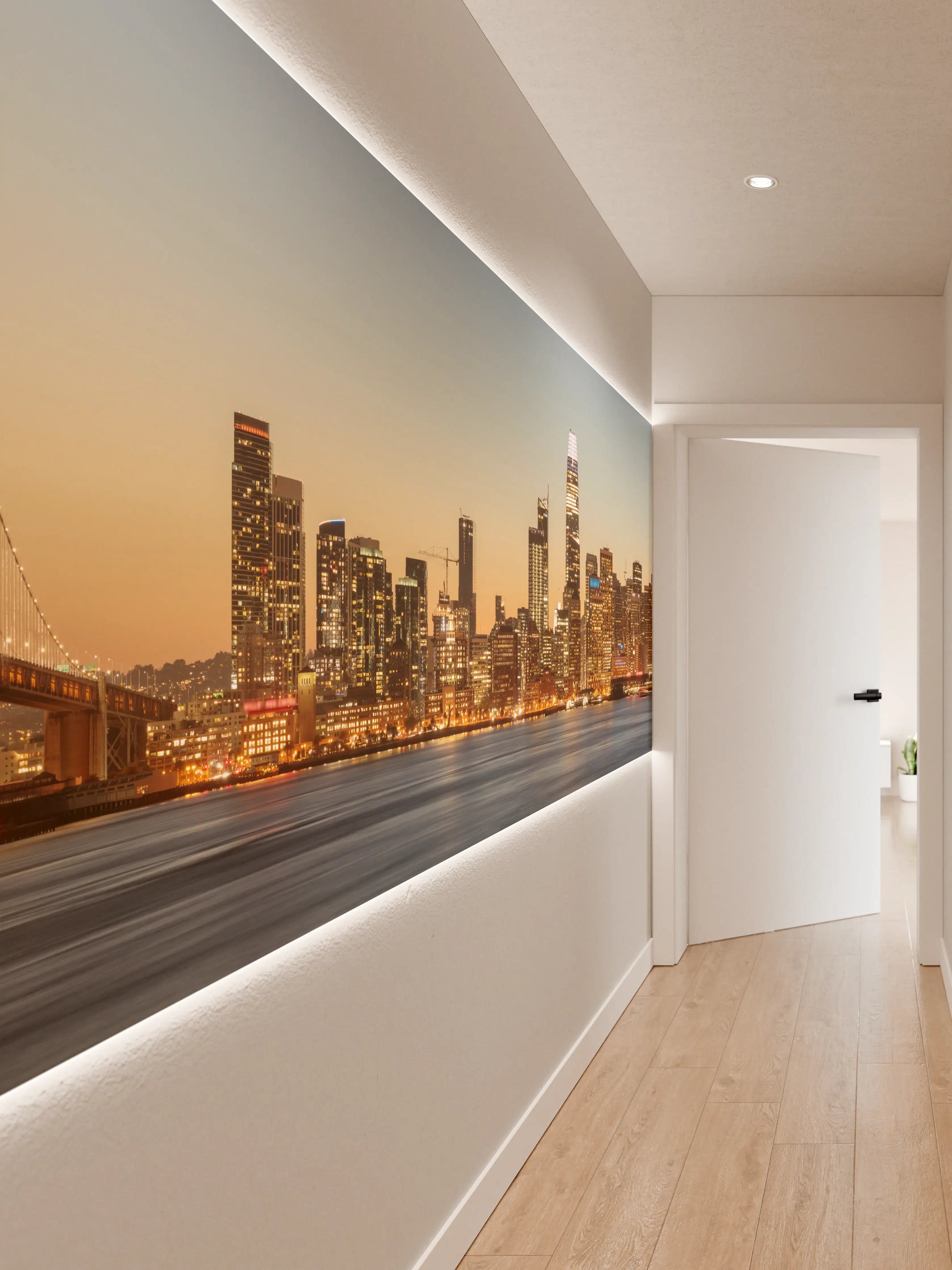 Wandverkleidung Flur - Bay Bridge und die Skyline von San Francisco