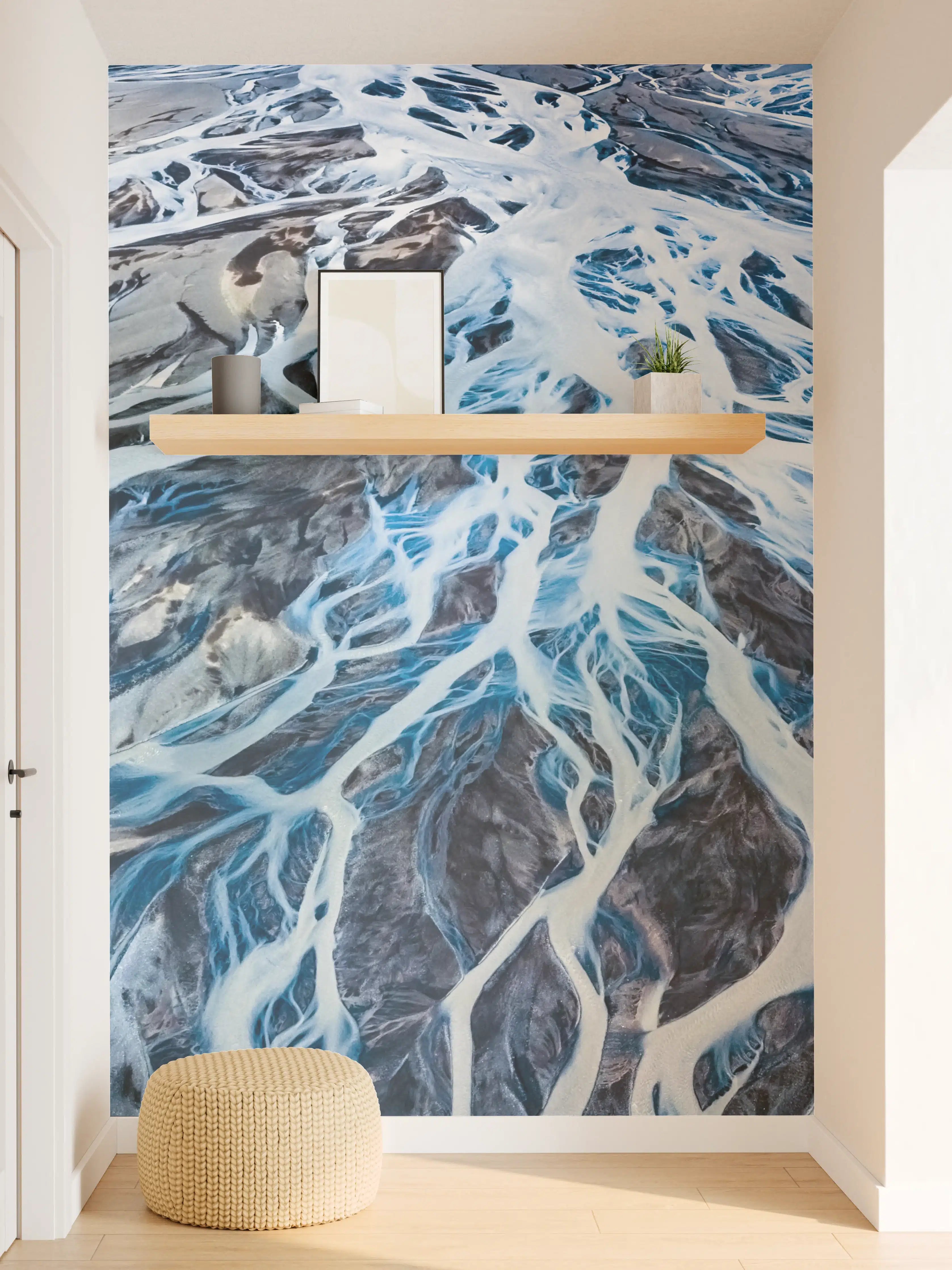 Wandverkleidung Flur - Beeindruckende Meereswellen mit schimmernden Struktur