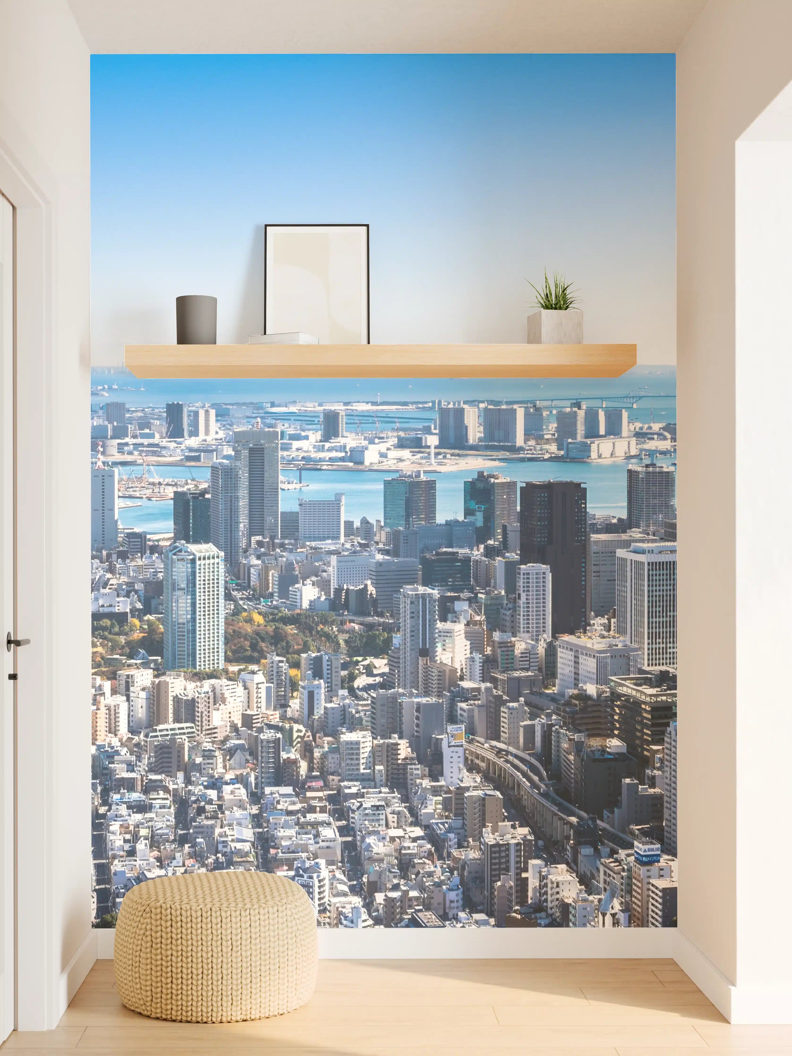 Wandverkleidung Flur - Beeindruckende Skyline von Tokio