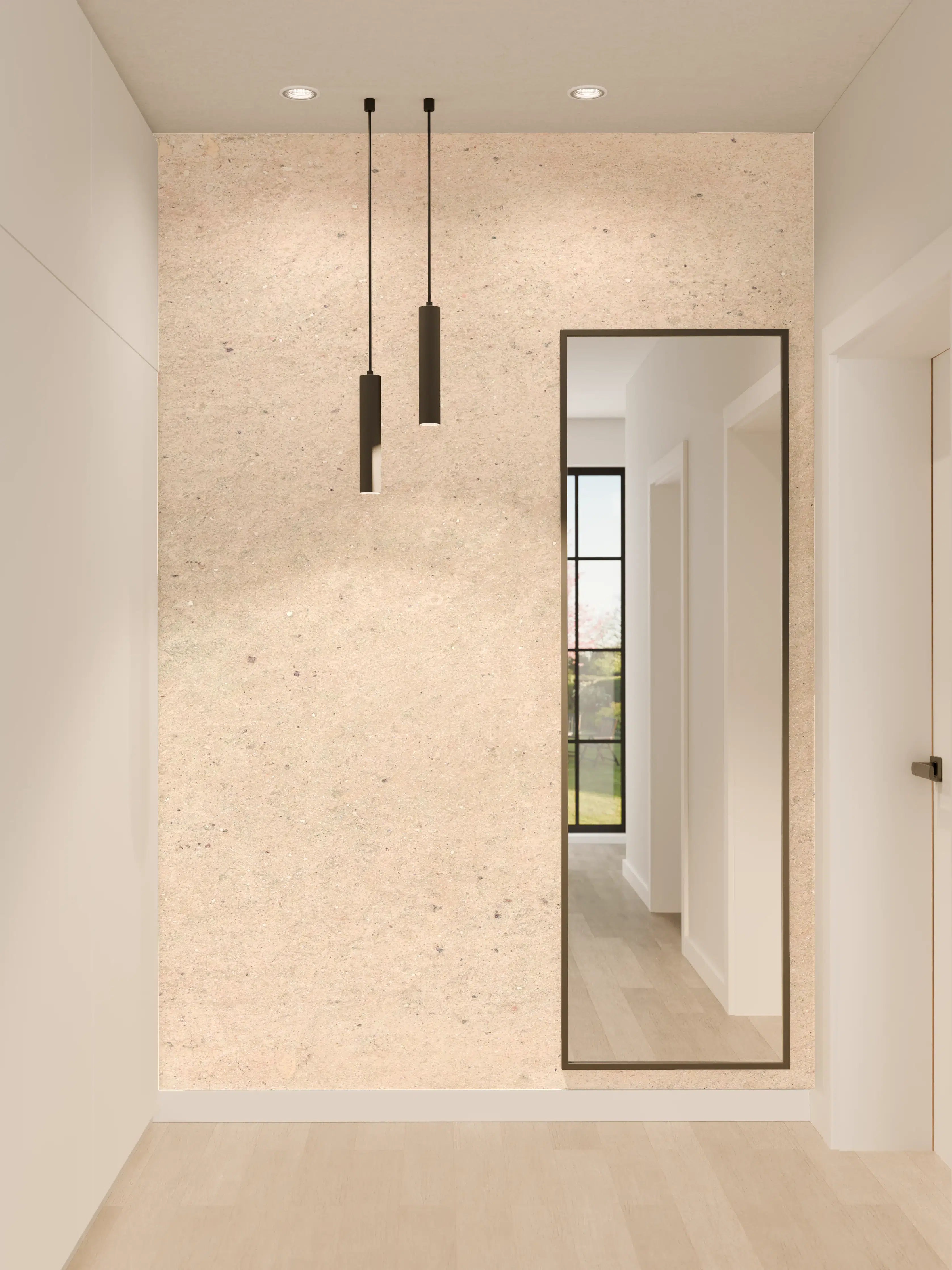 Wandverkleidung Flur - Beige Betonhintergrund