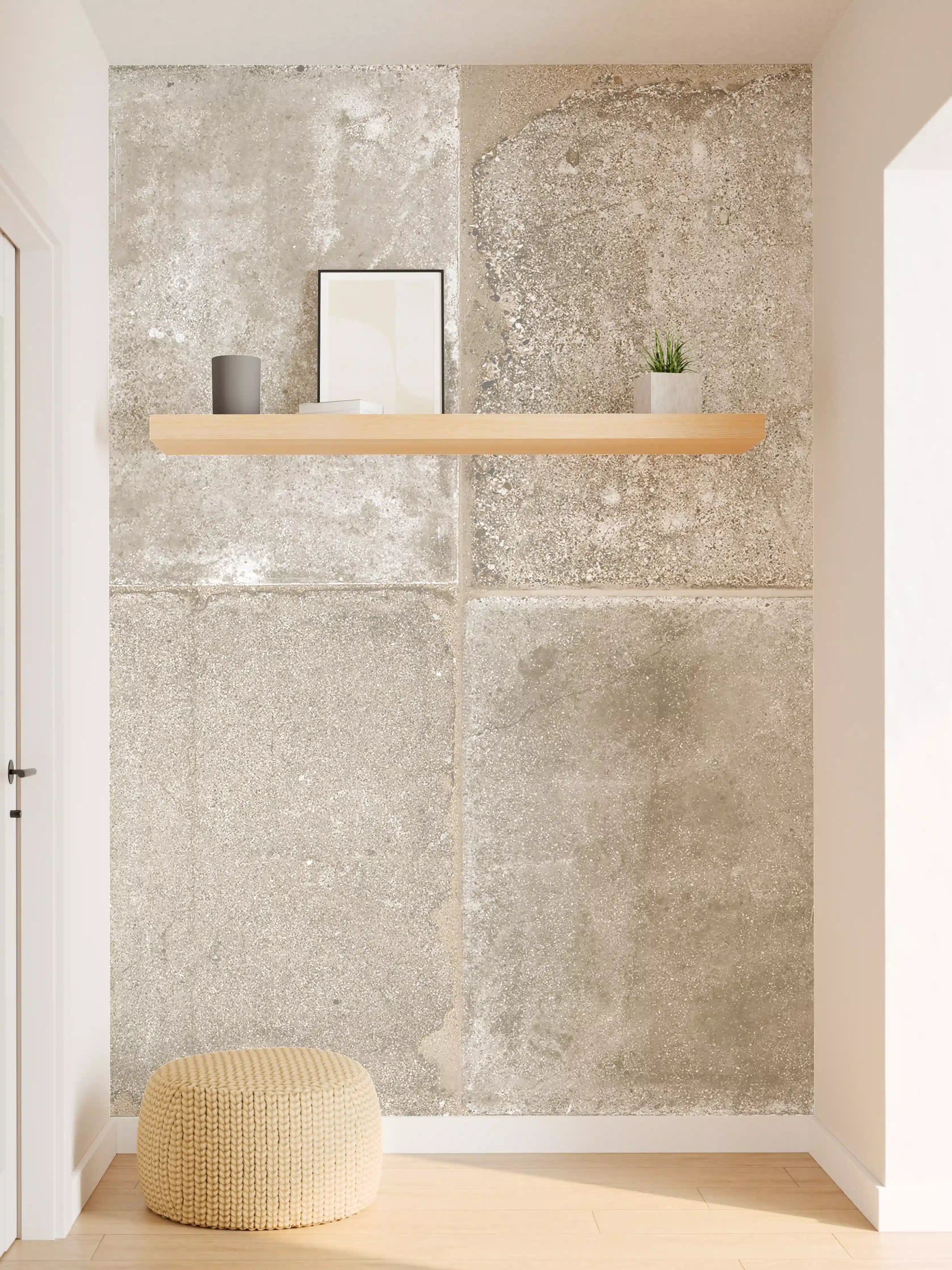 Wandverkleidung Flur - Beige Grau Steinwand-Textur