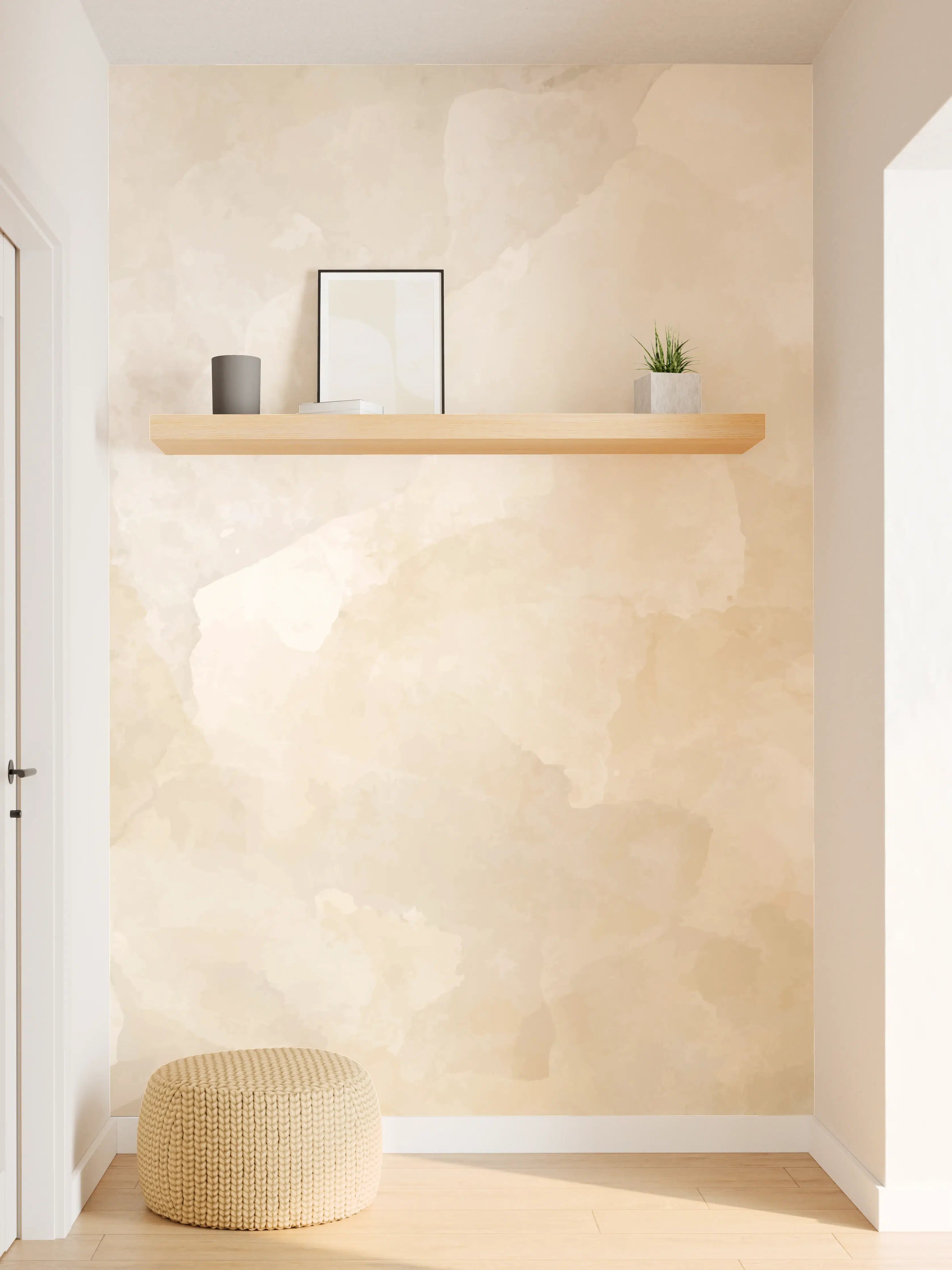 Wandverkleidung Flur - Beige-Graue Edelstein-Optik