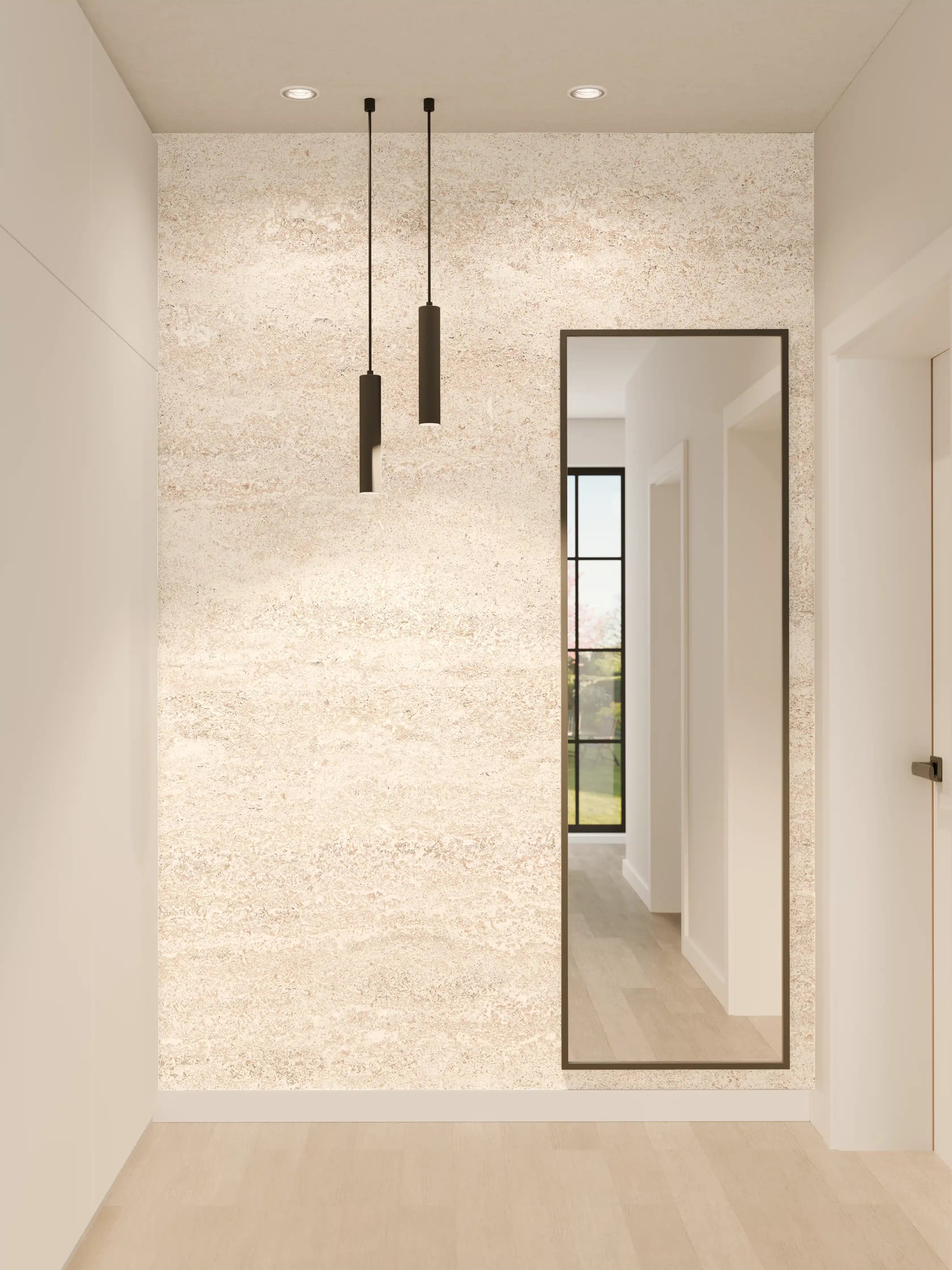 Wandverkleidung Flur - Beige Marmor Textur