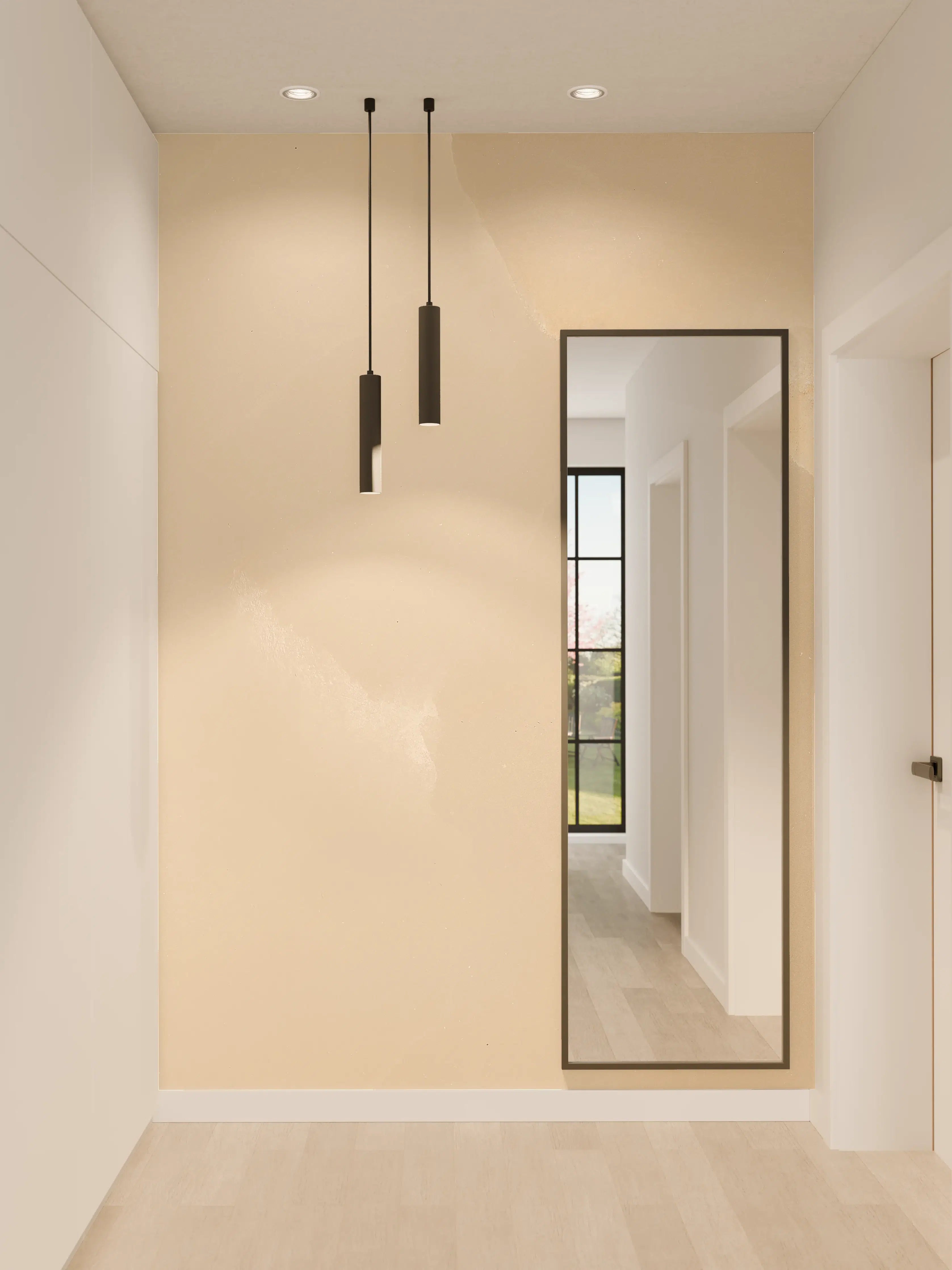 Wandverkleidung Flur - Beige Naturstein Struktur