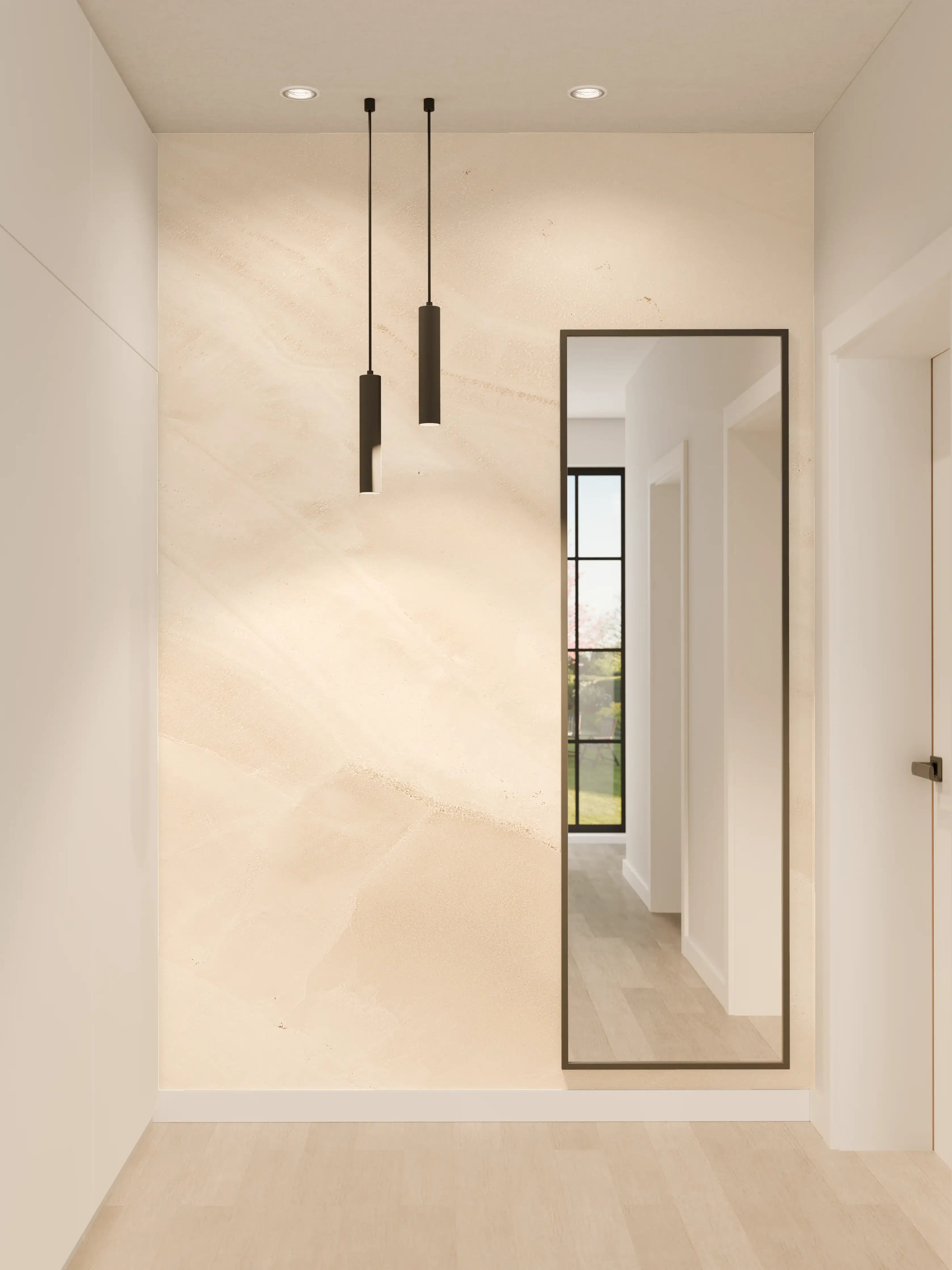 Wandverkleidung Flur - Beige natürliche Marmortextur
