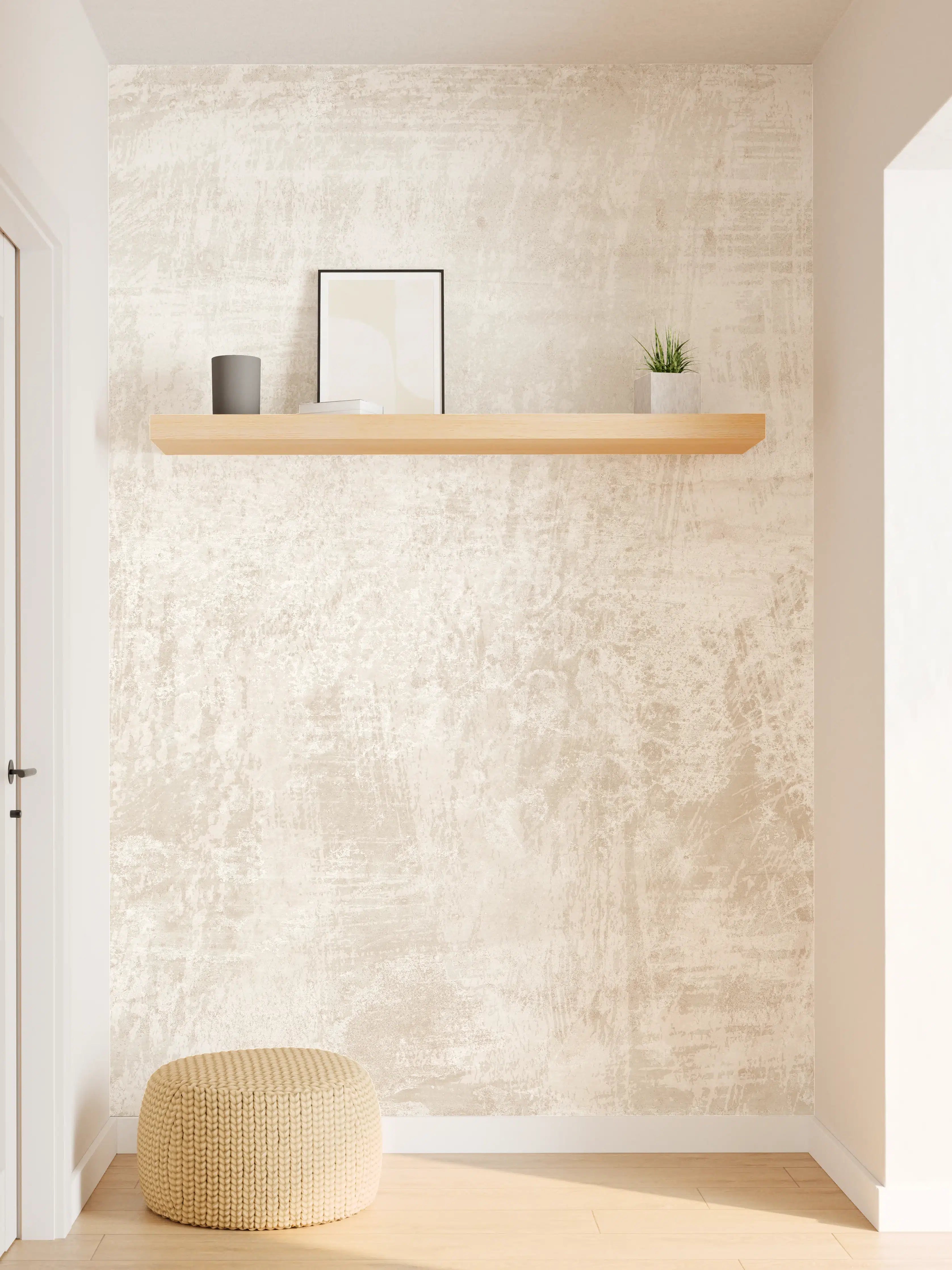 Wandverkleidung Flur - Beigefarbener Hintergrund