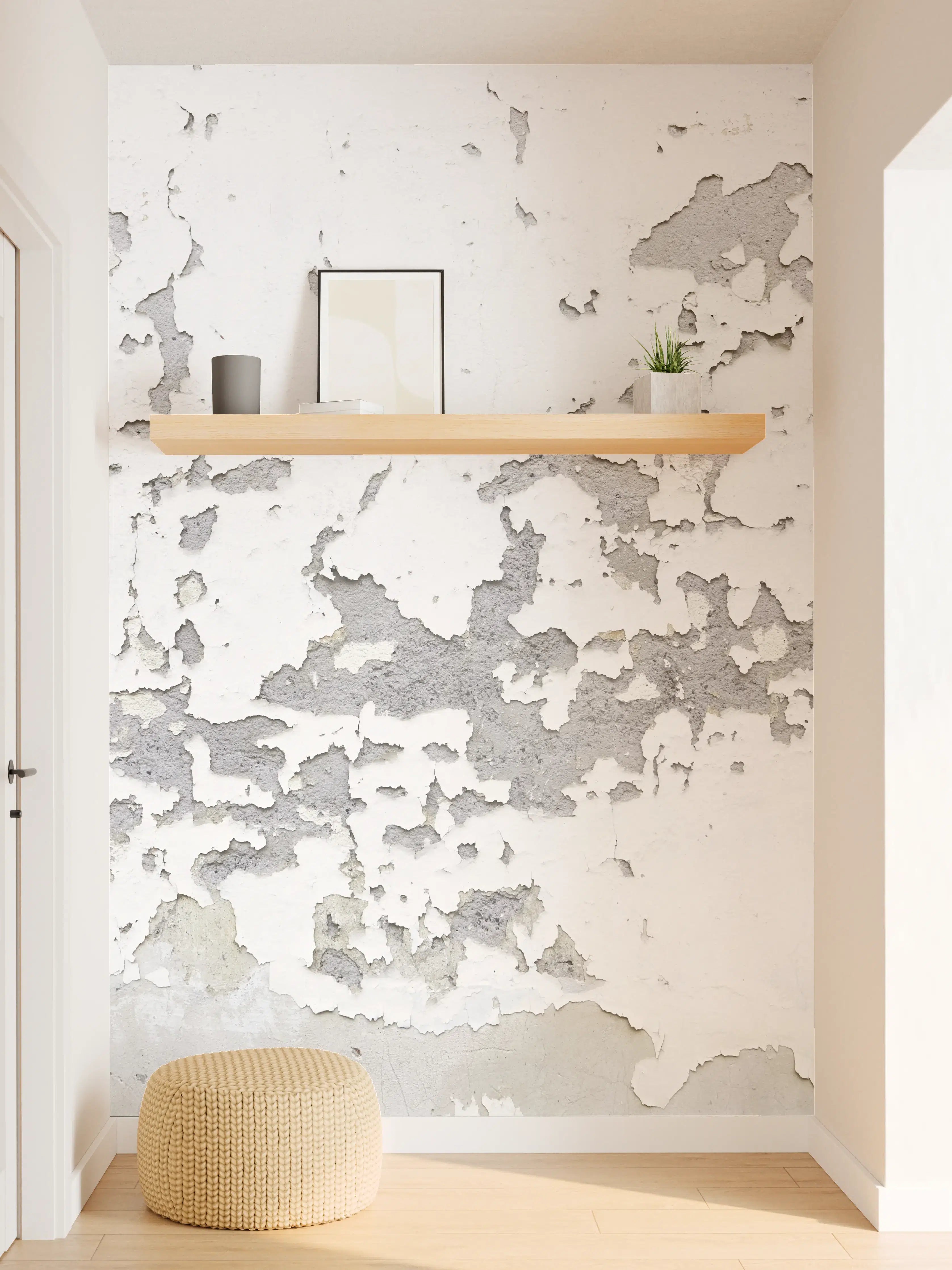 Wandverkleidung Flur - Beschädigte Wandstruktur