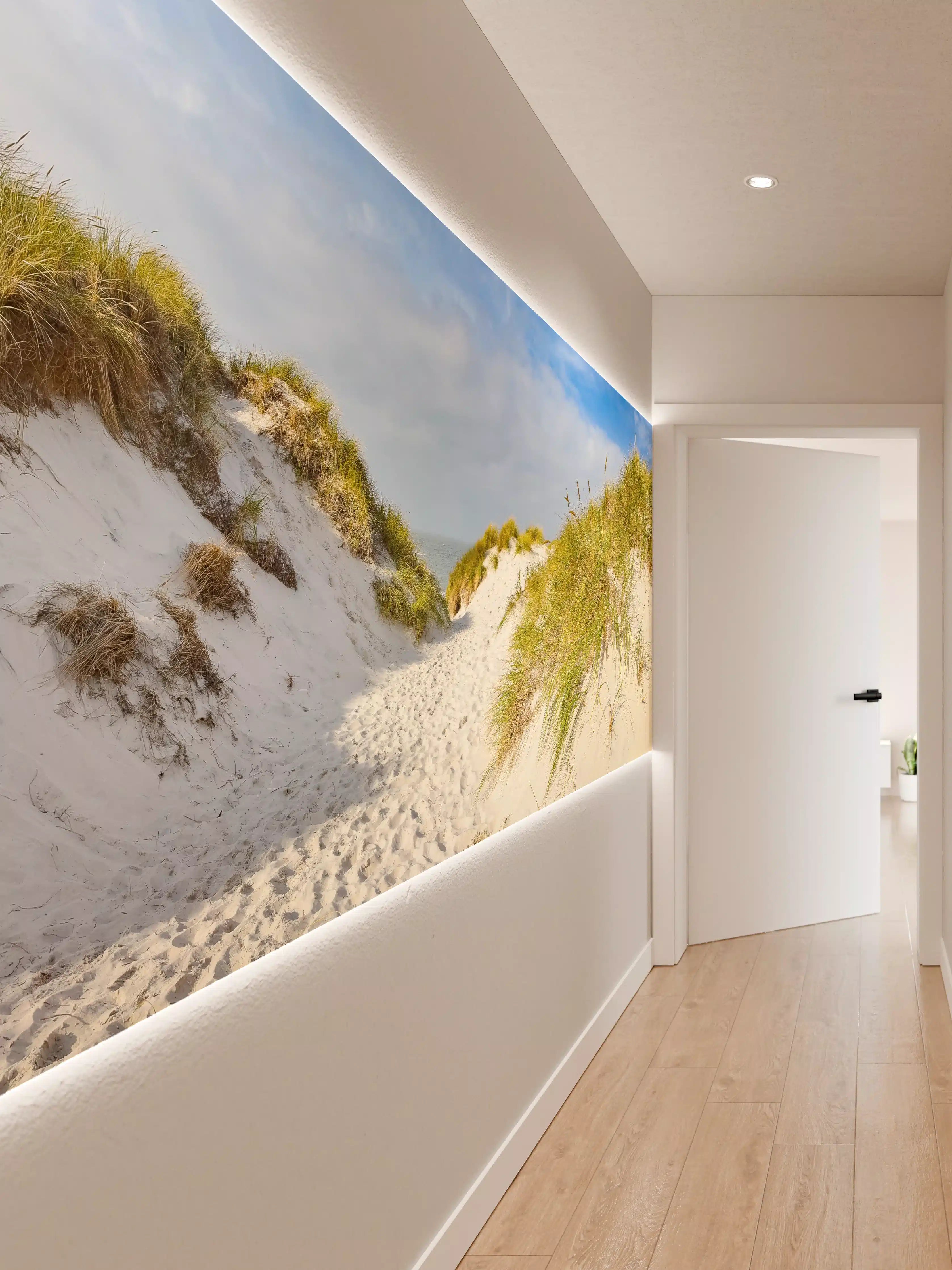 Wandverkleidung Flur - Bilderbuch-Strandlandschaft mit Dünen