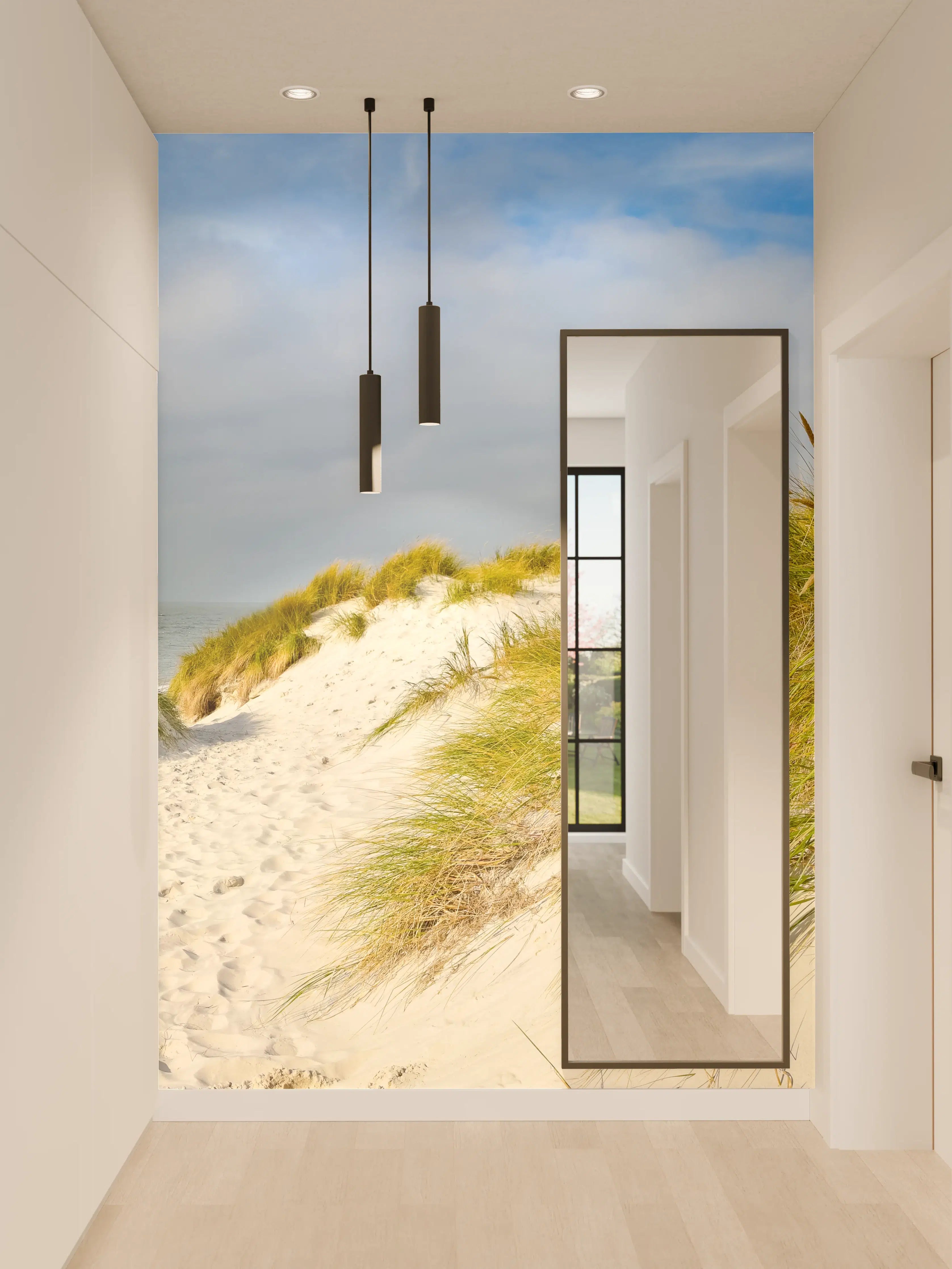 Wandverkleidung Flur - Bilderbuch-Strandlandschaft mit Dünen