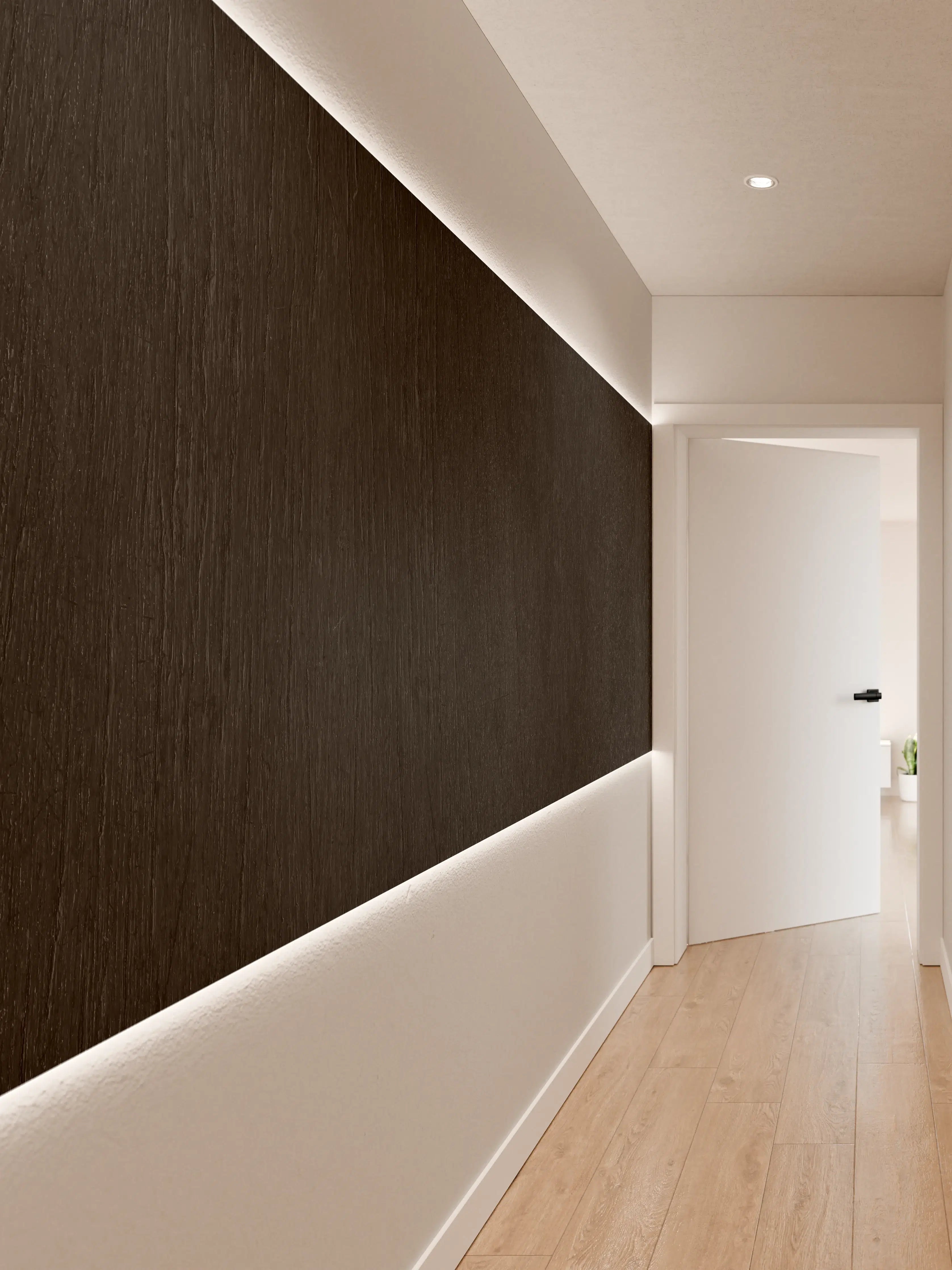 Wandverkleidung Flur - Black Vintage Holztischplatte