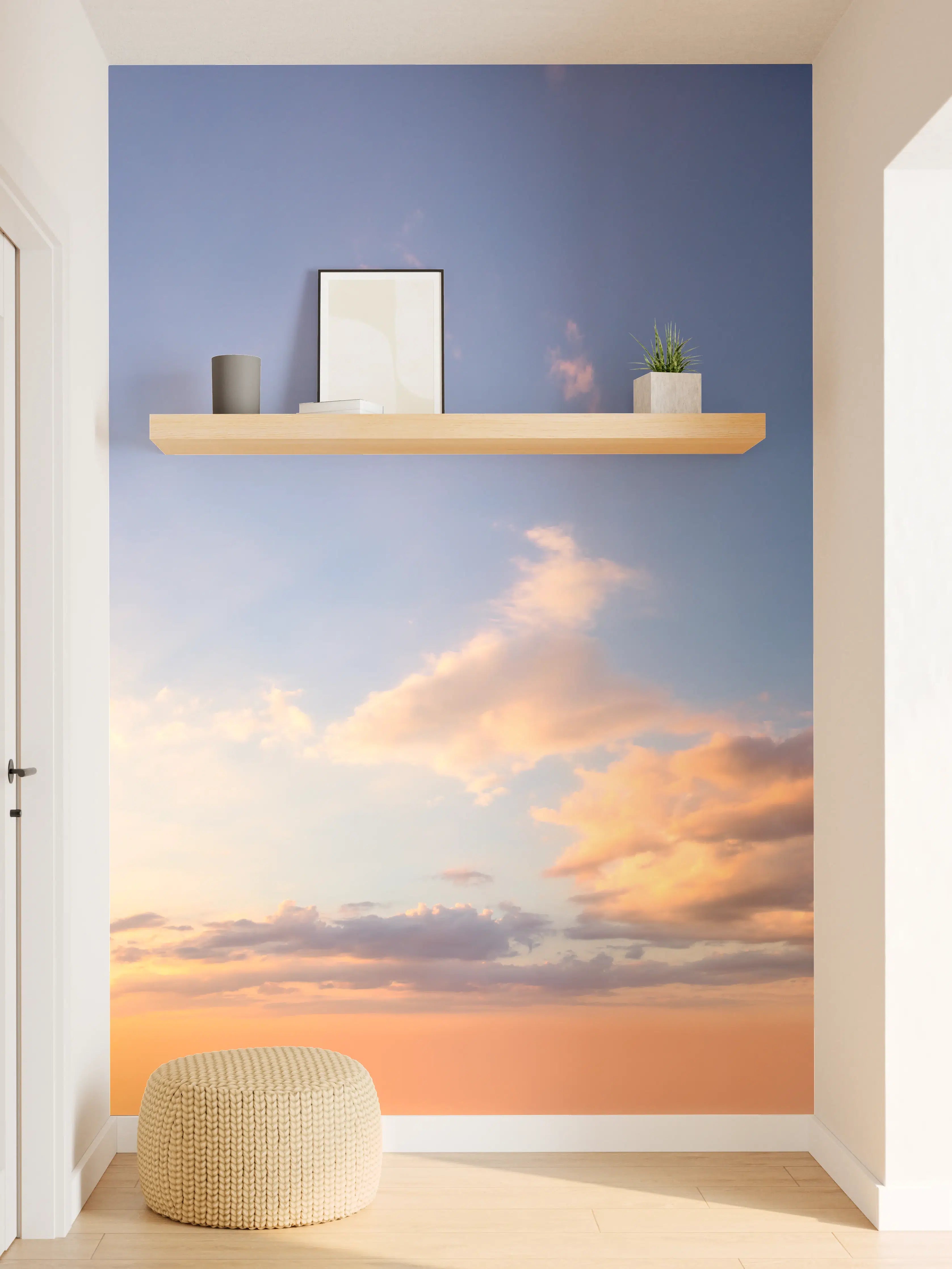 Wandverkleidung Flur - Blau-Orange Sonnenuntergang