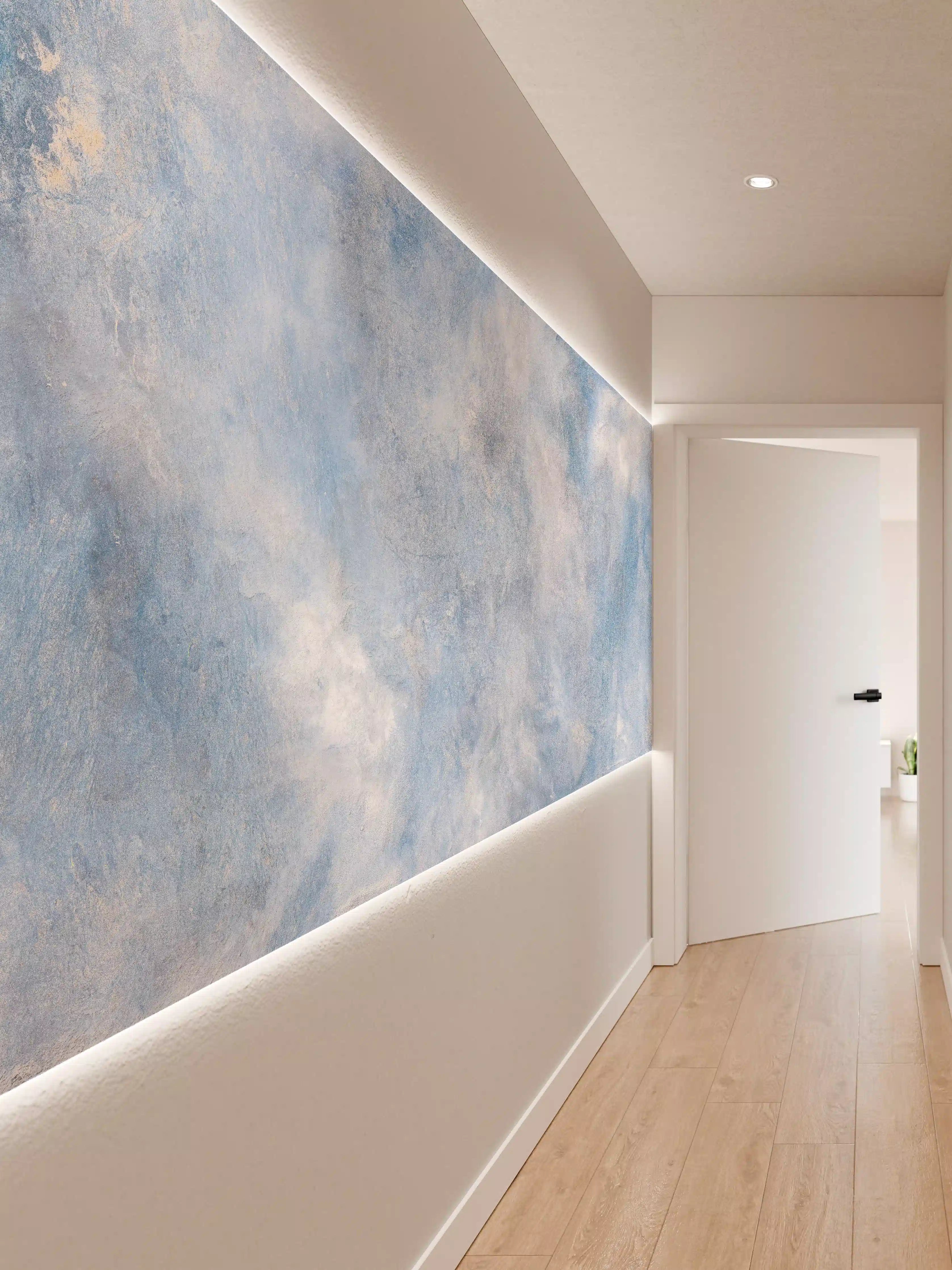Wandverkleidung Flur - Blaue Marmor Textur