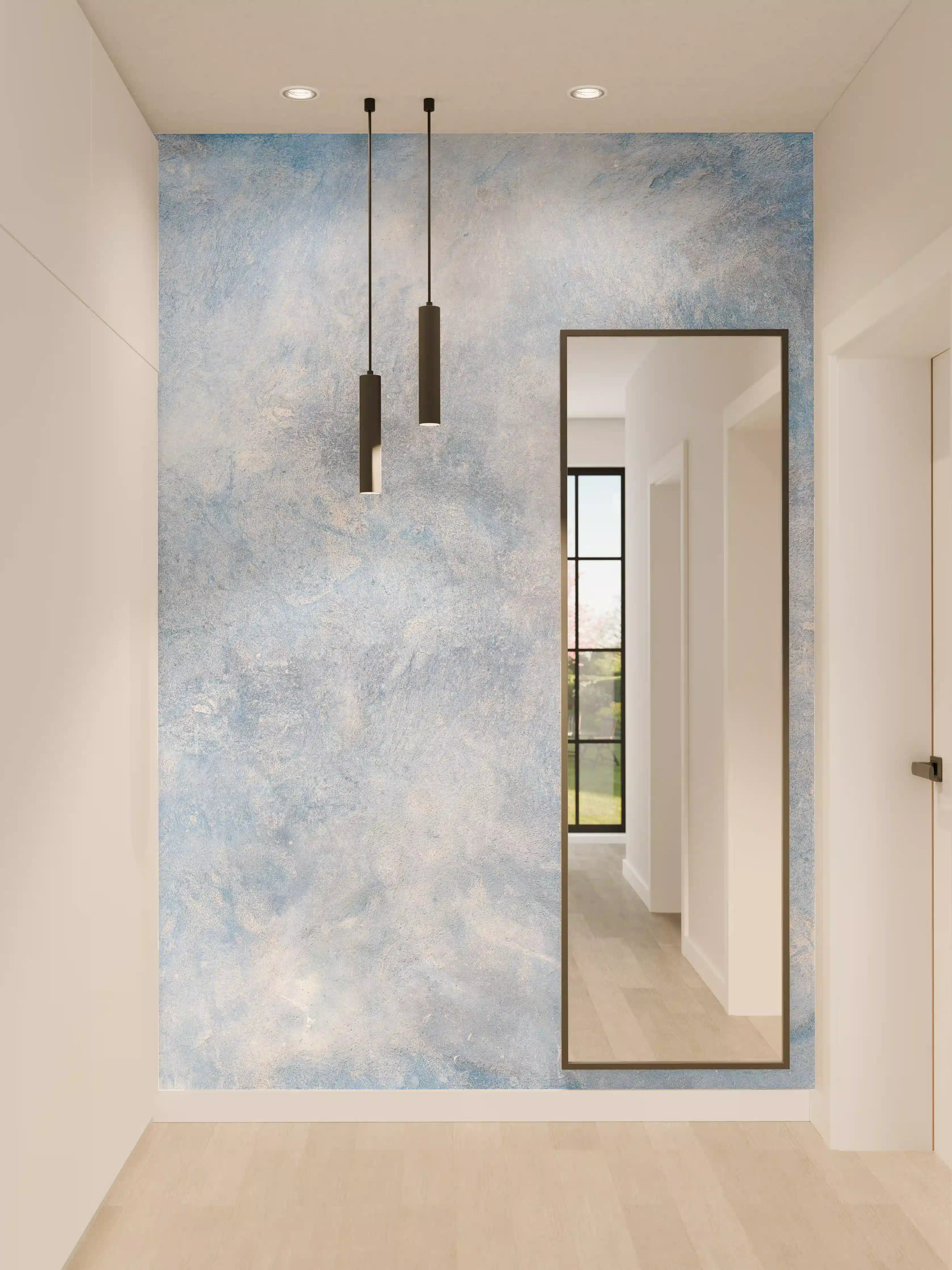 Wandverkleidung Flur - Blaue Marmor Textur