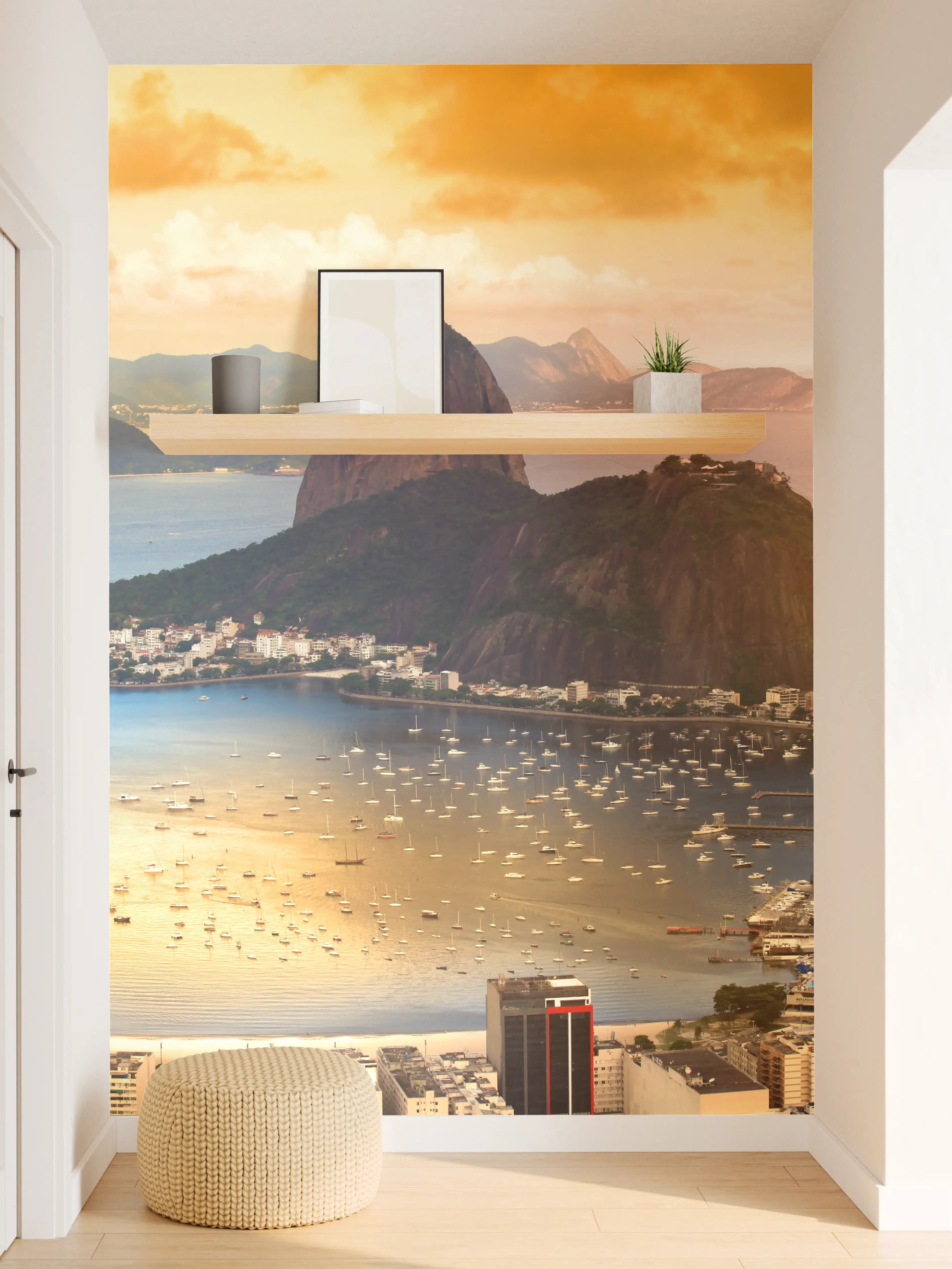 Wandverkleidung Flur - Blick auf Rio de Janeiro bei Sonnenuntergang