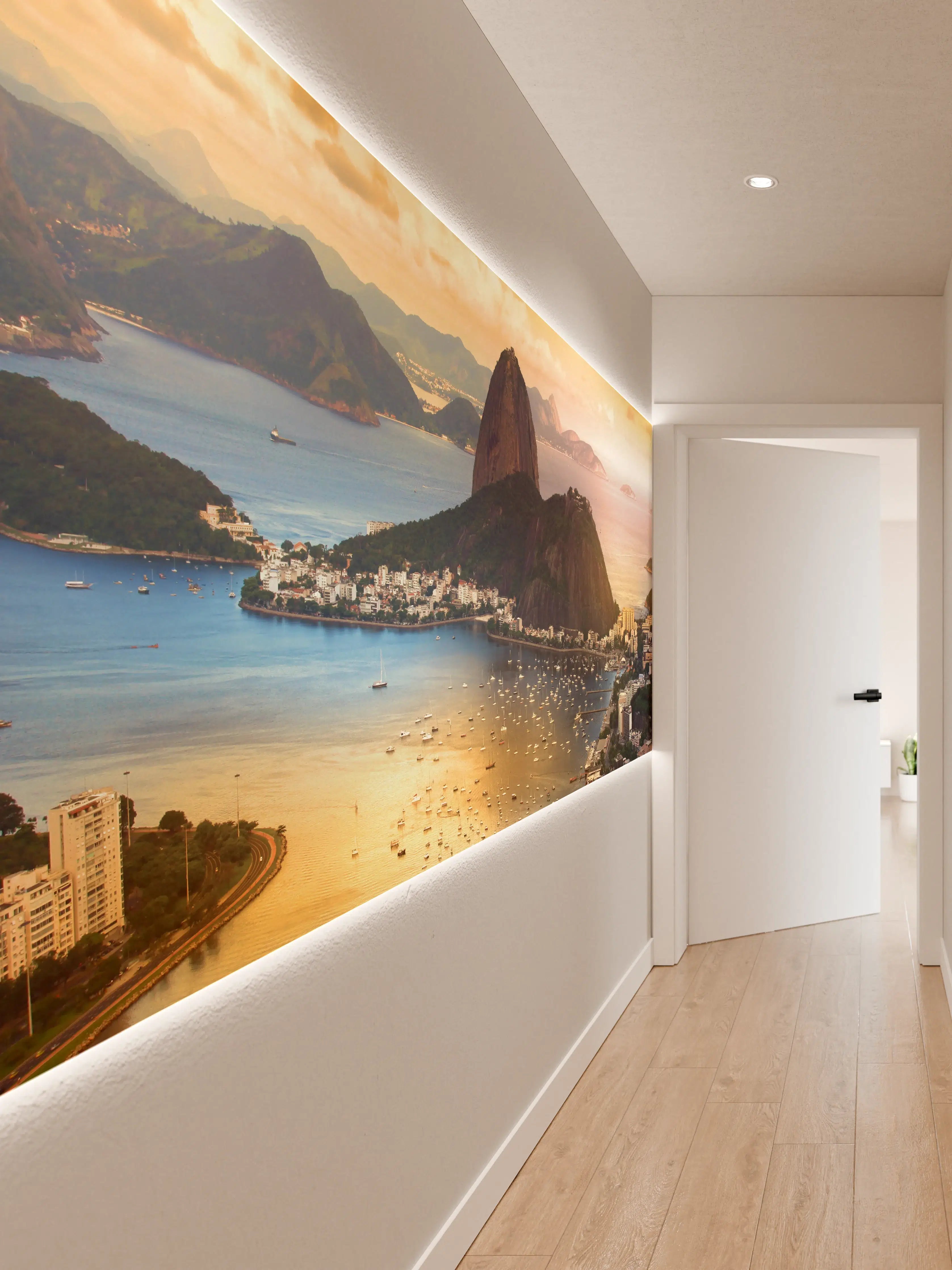 Wandverkleidung Flur - Blick auf Rio de Janeiro bei Sonnenuntergang