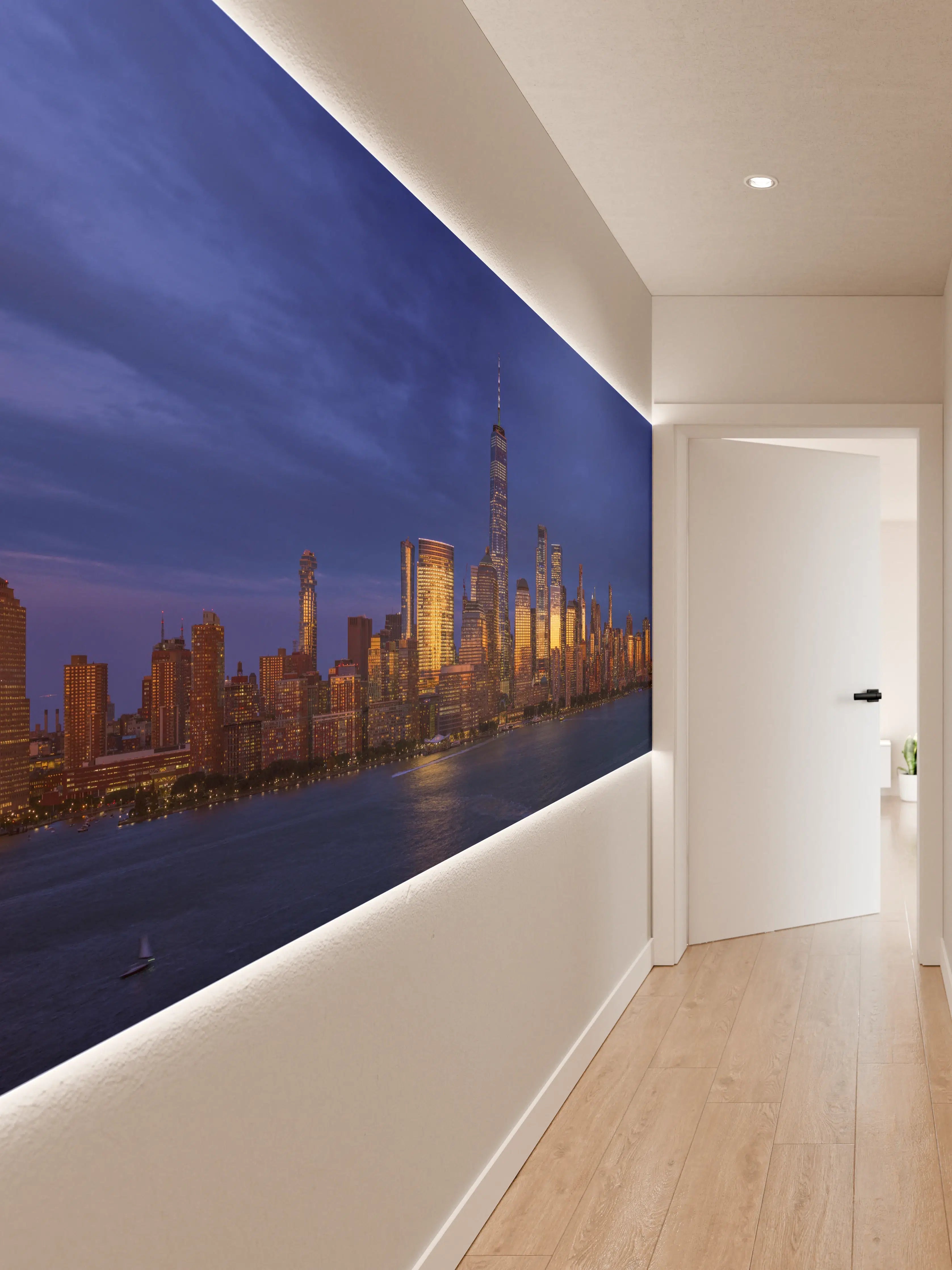 Wandverkleidung Flur - Blick auf die Skyline von Manhattan