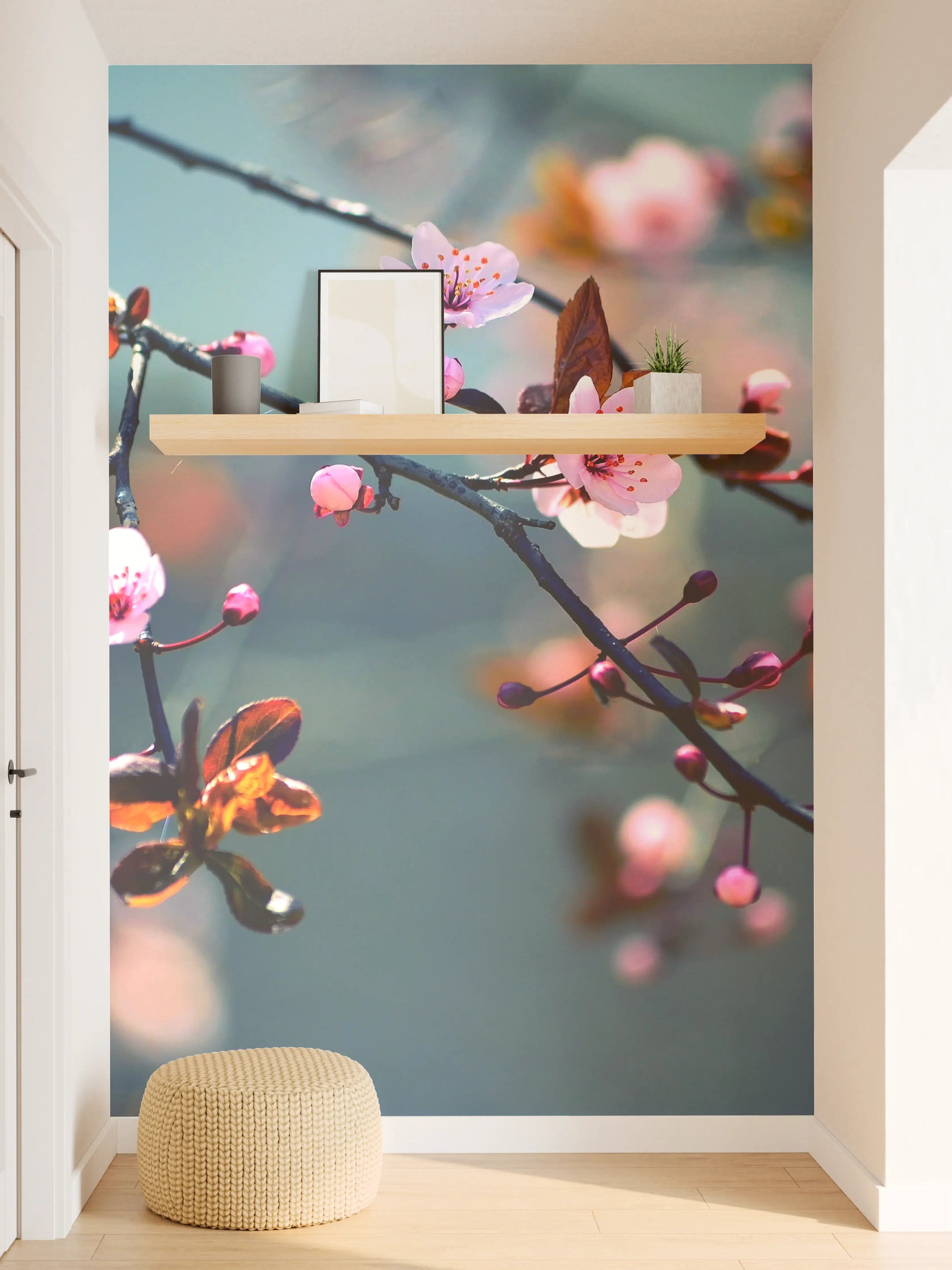 Wandverkleidung Flur - Blühende Zweige im Frühling