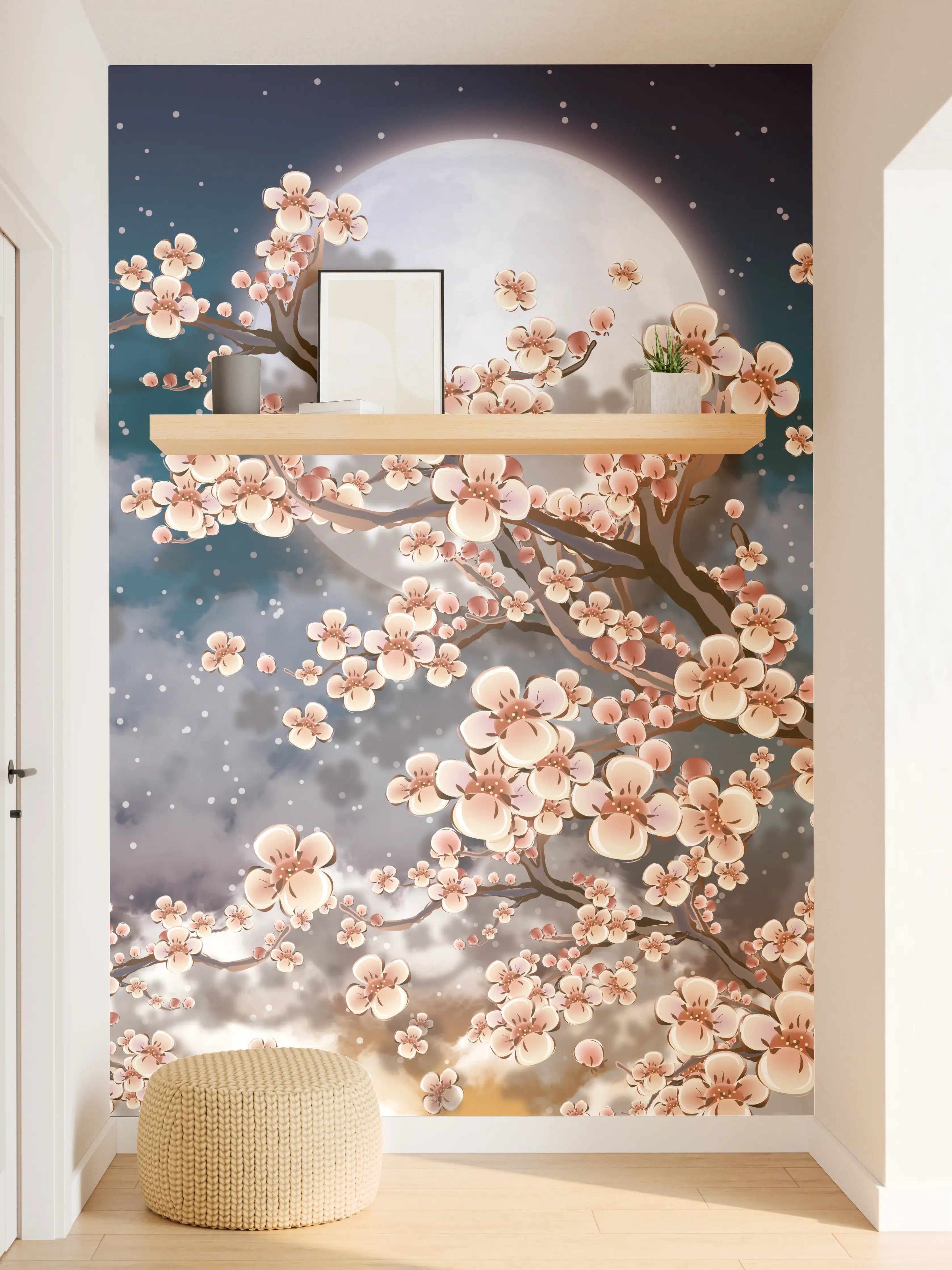 Wandverkleidung Flur - Blumen und Vögel - Floral