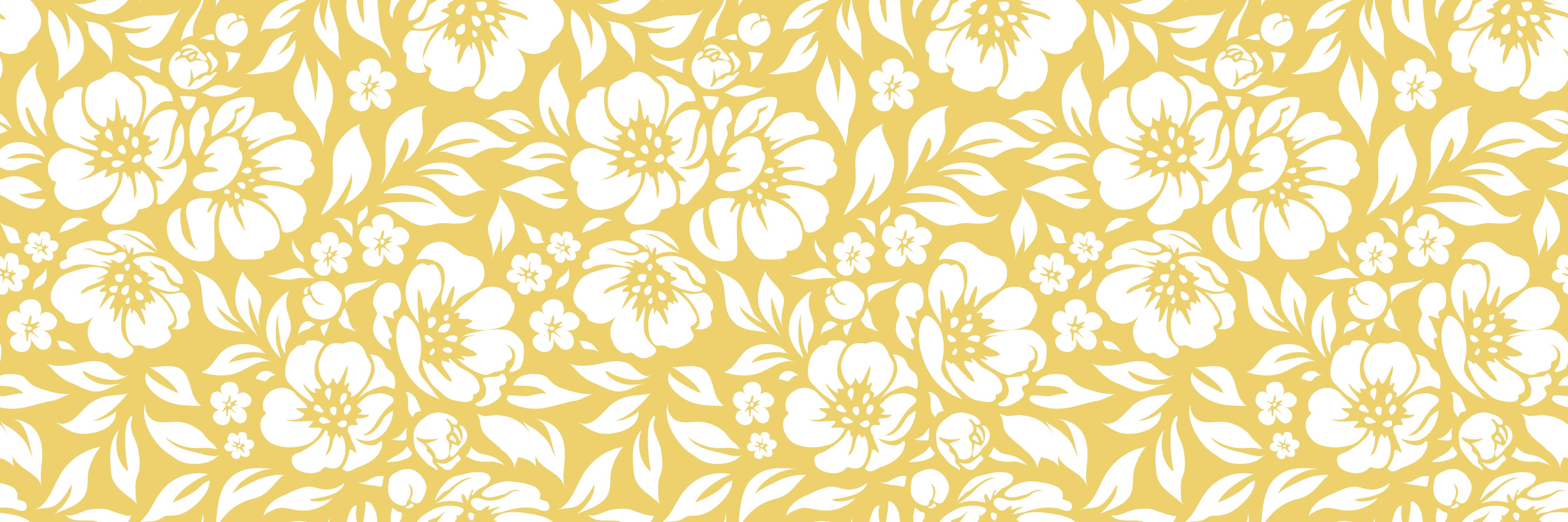 Wandverkleidung Flur-Blumendesign in Gold auf Weiß