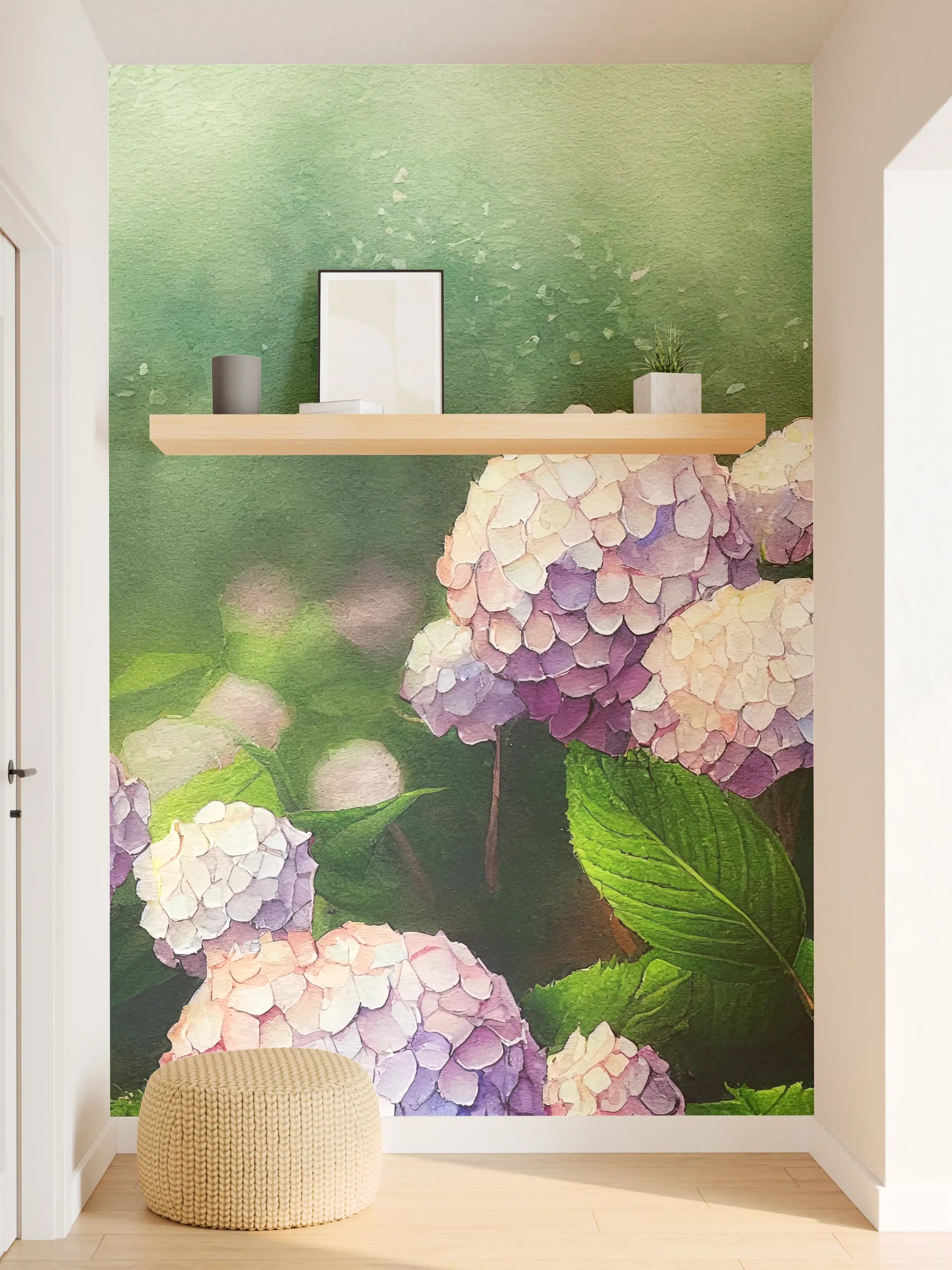 Wandverkleidung Flur - Blumengarten Wasserfarben