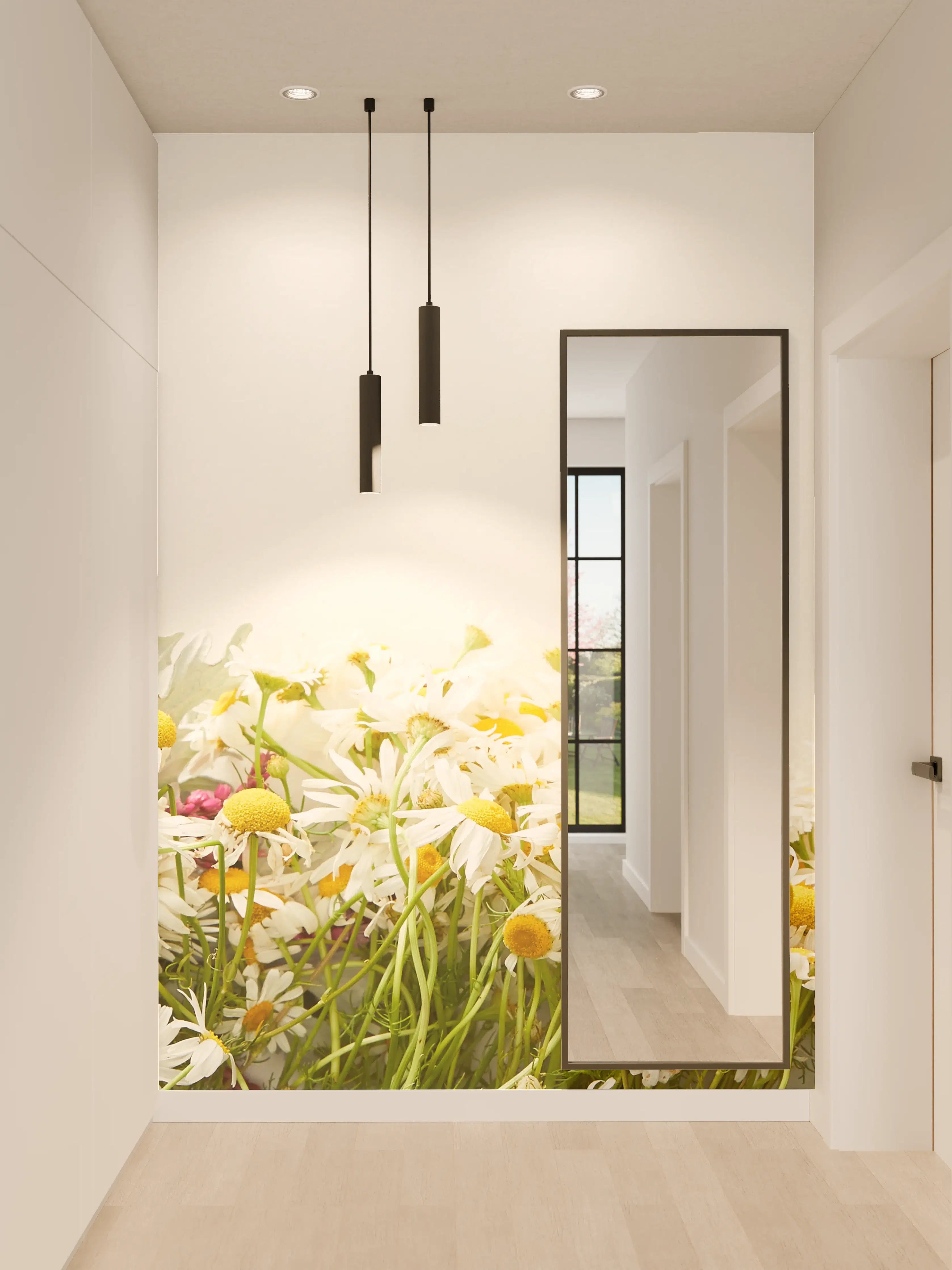 Wandverkleidung Flur - Blumenwiese mit bunter Vielfalt