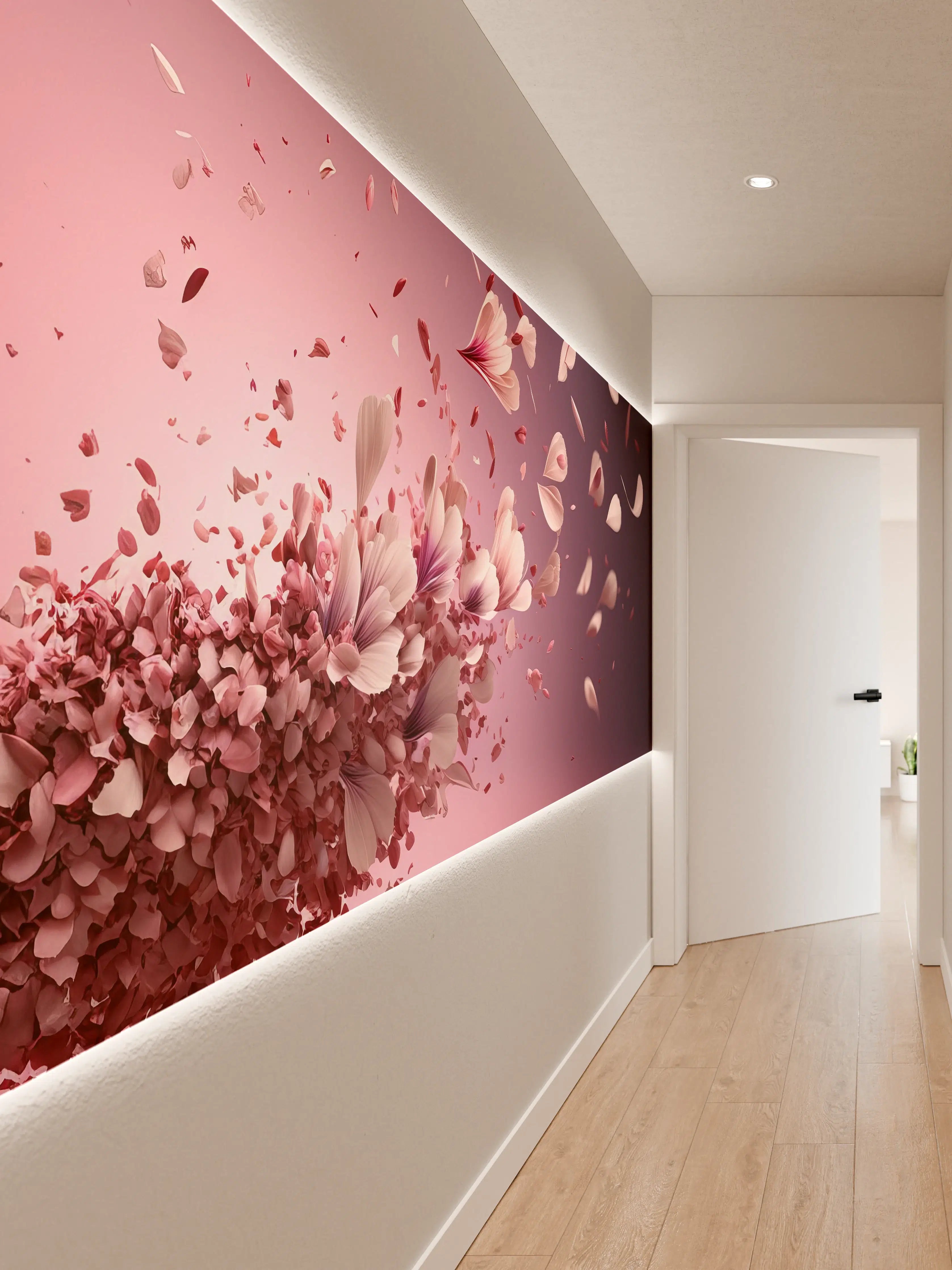 Wandverkleidung Flur - Blumige Explosion in Pink