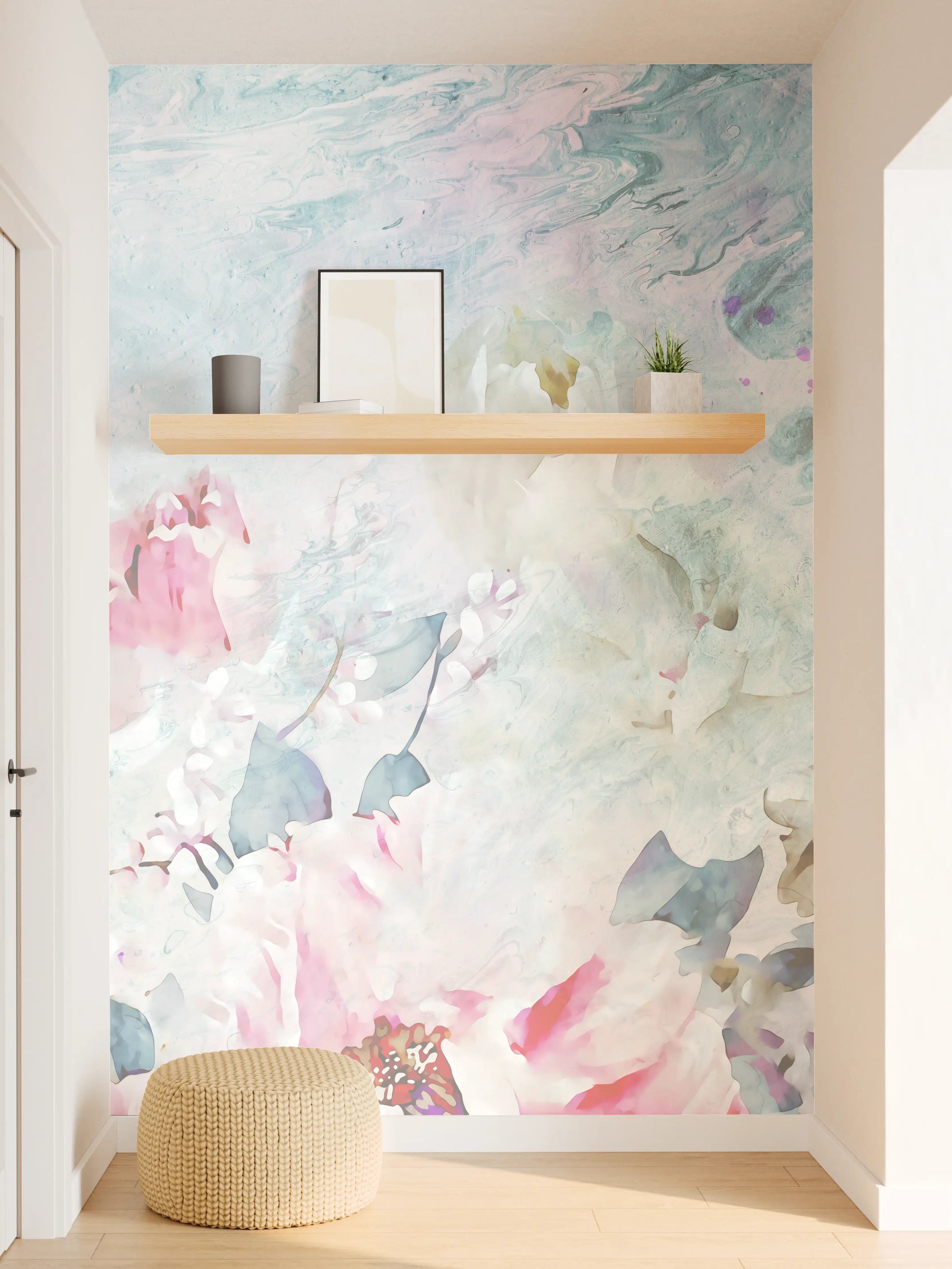 Wandverkleidung Flur - Blumige Wasserfarben zum Dekorieren