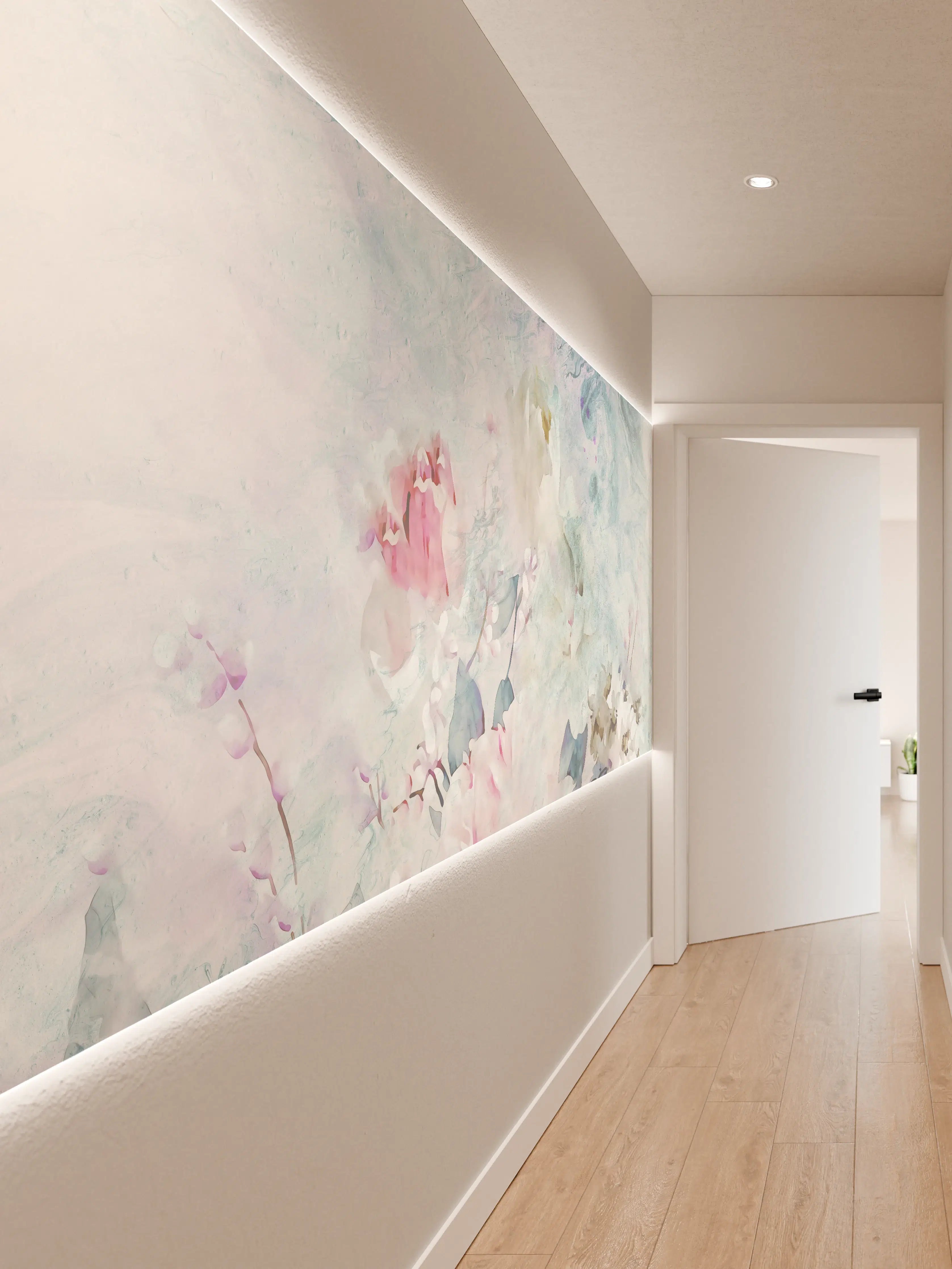 Wandverkleidung Flur - Blumige Wasserfarben zum Dekorieren