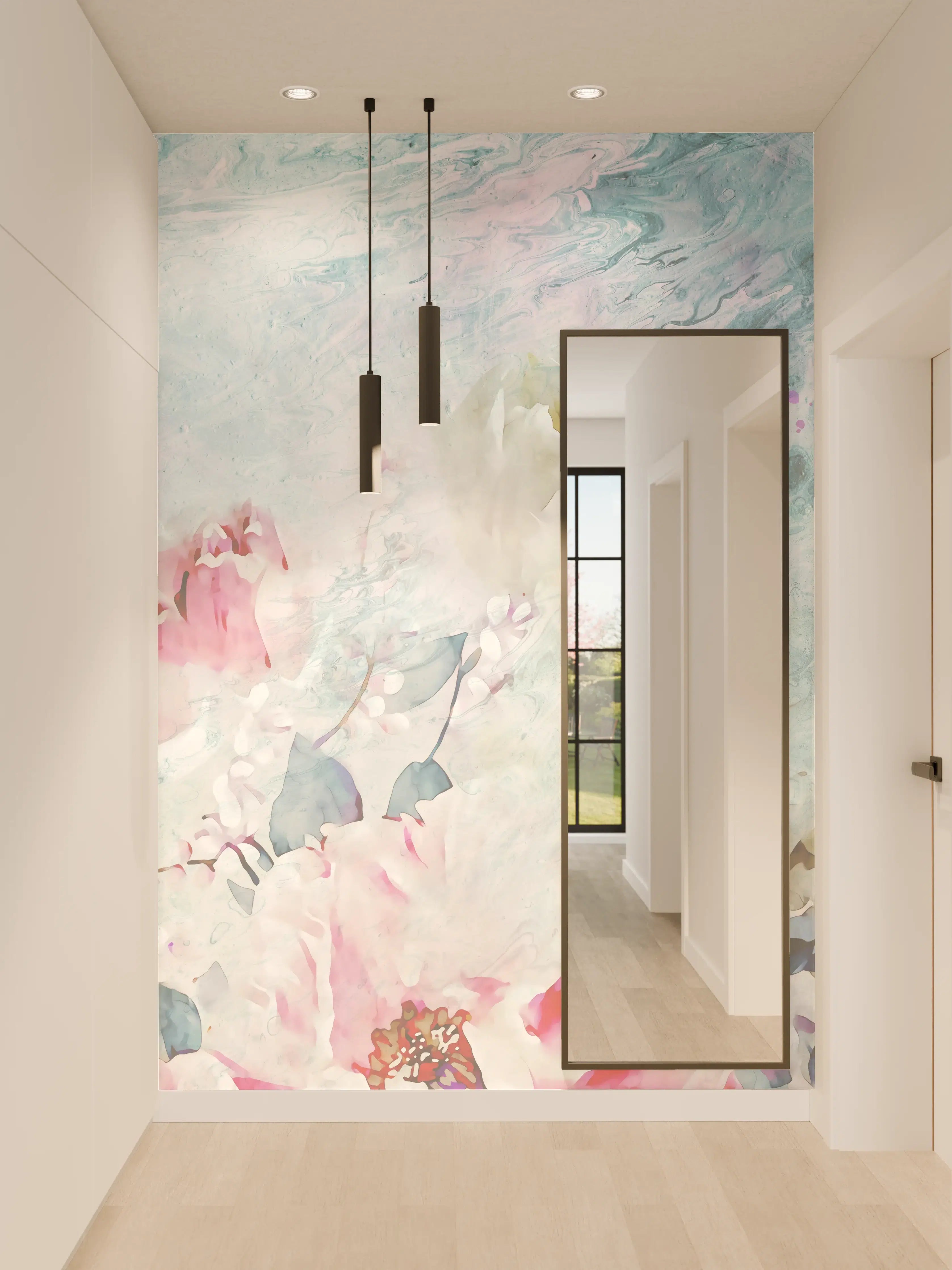 Wandverkleidung Flur - Blumige Wasserfarben zum Dekorieren