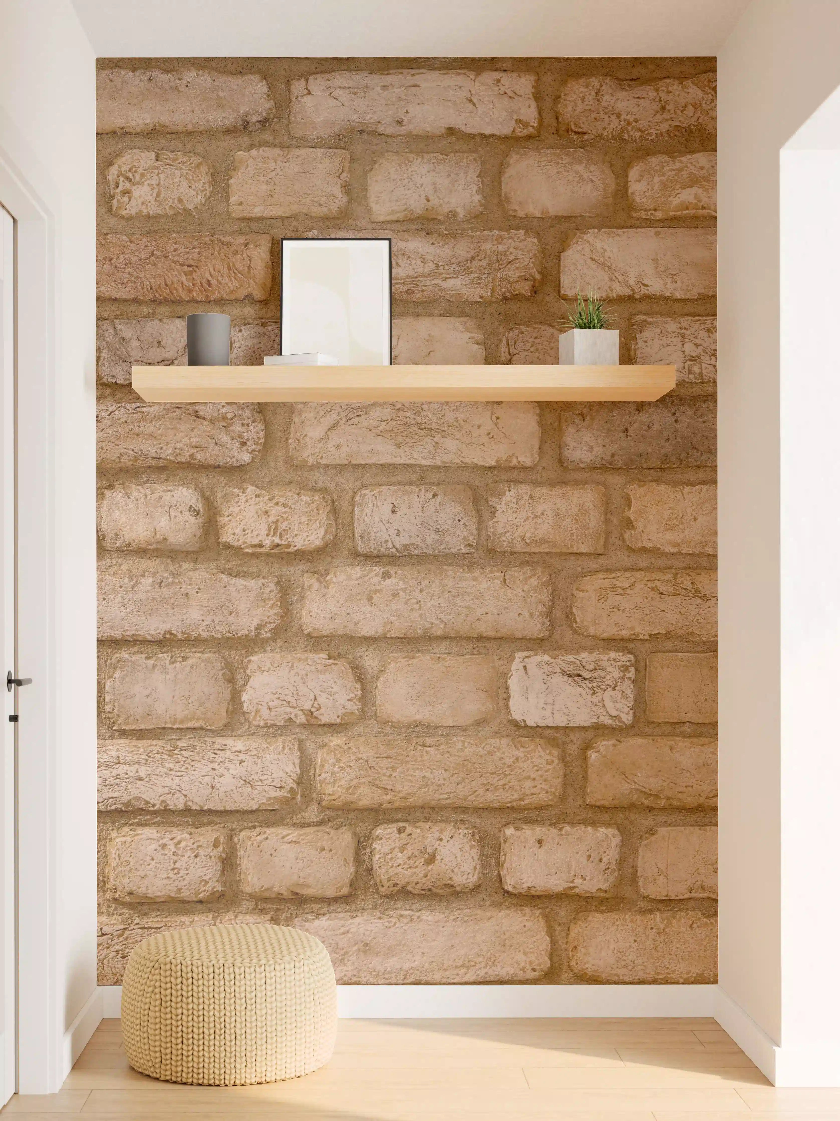 Wandverkleidung Flur - Braune Backsteinmauer Textur