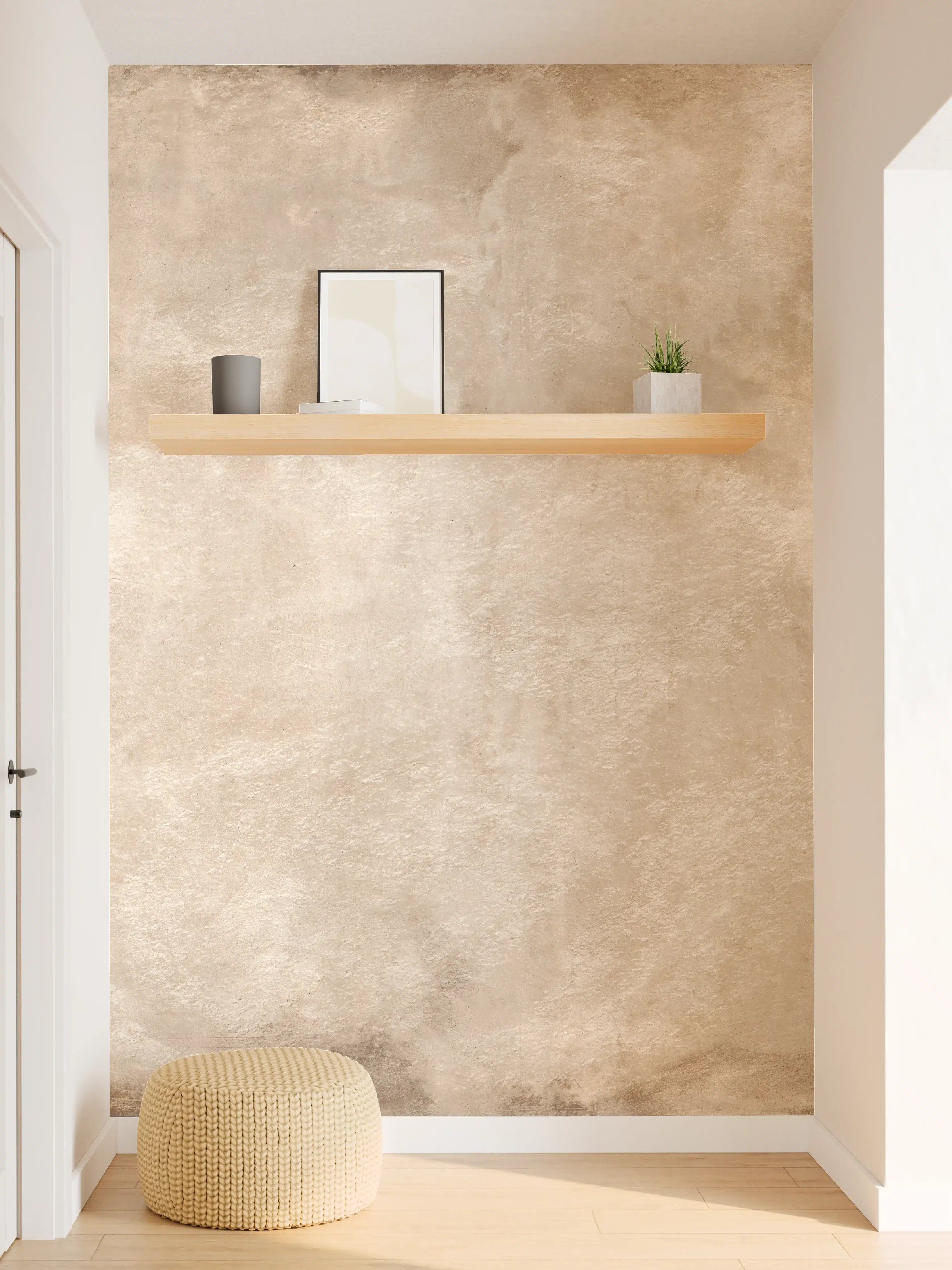 Wandverkleidung Flur - Braune antike Zementwand