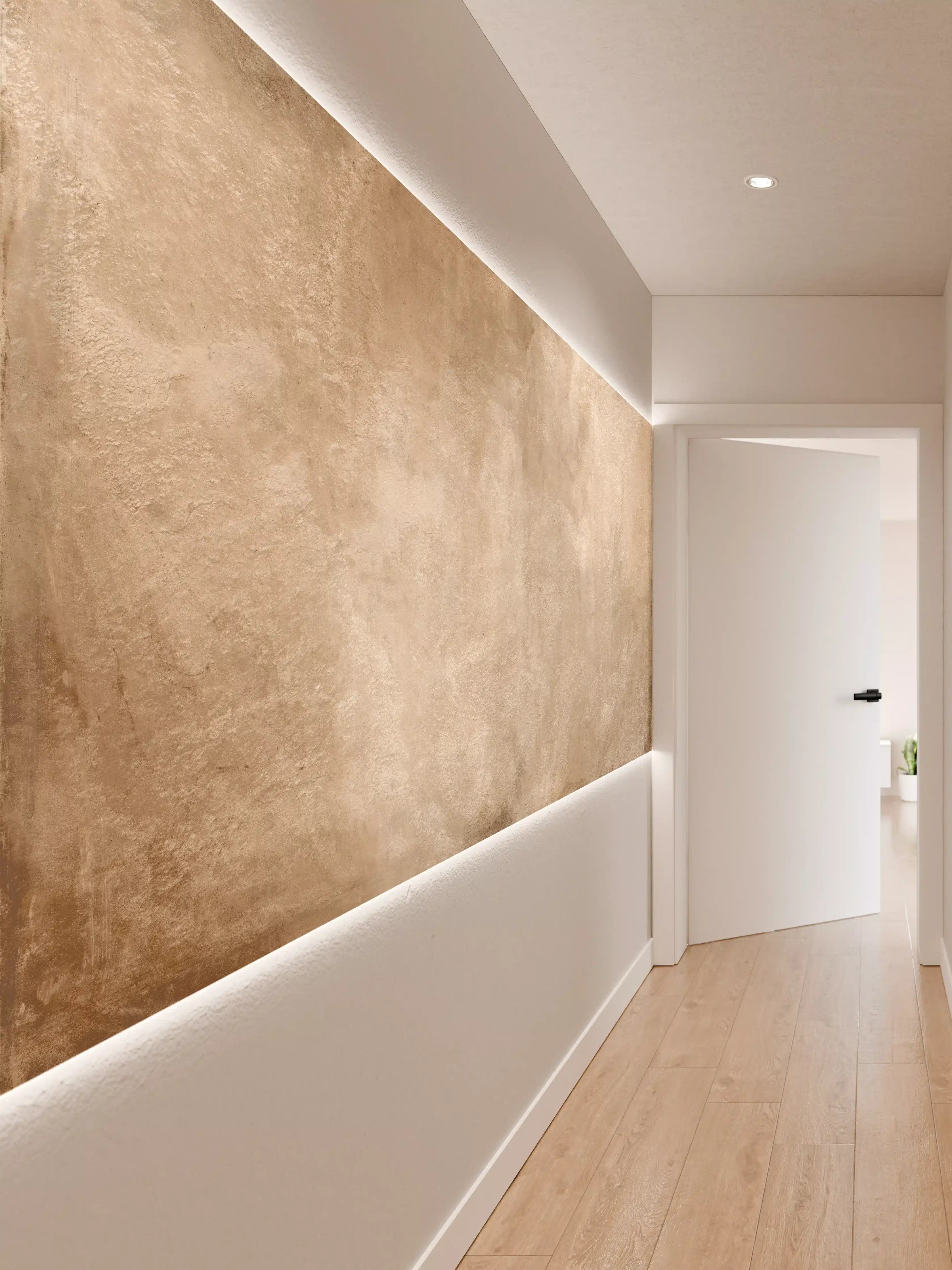 Wandverkleidung Flur - Braune antike Zementwand