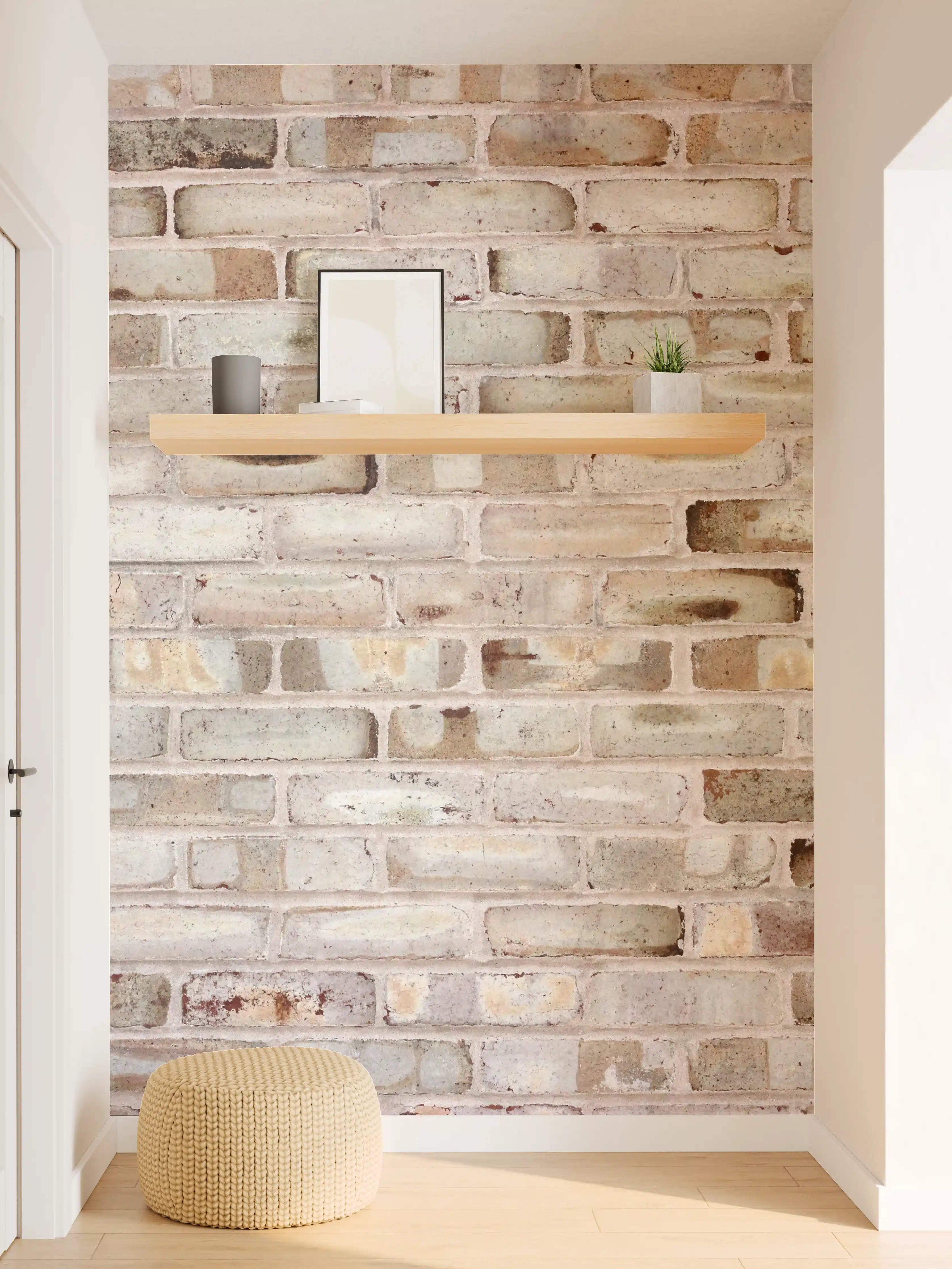 Wandverkleidung Flur - Braune verschimmelte Ziegelmauer