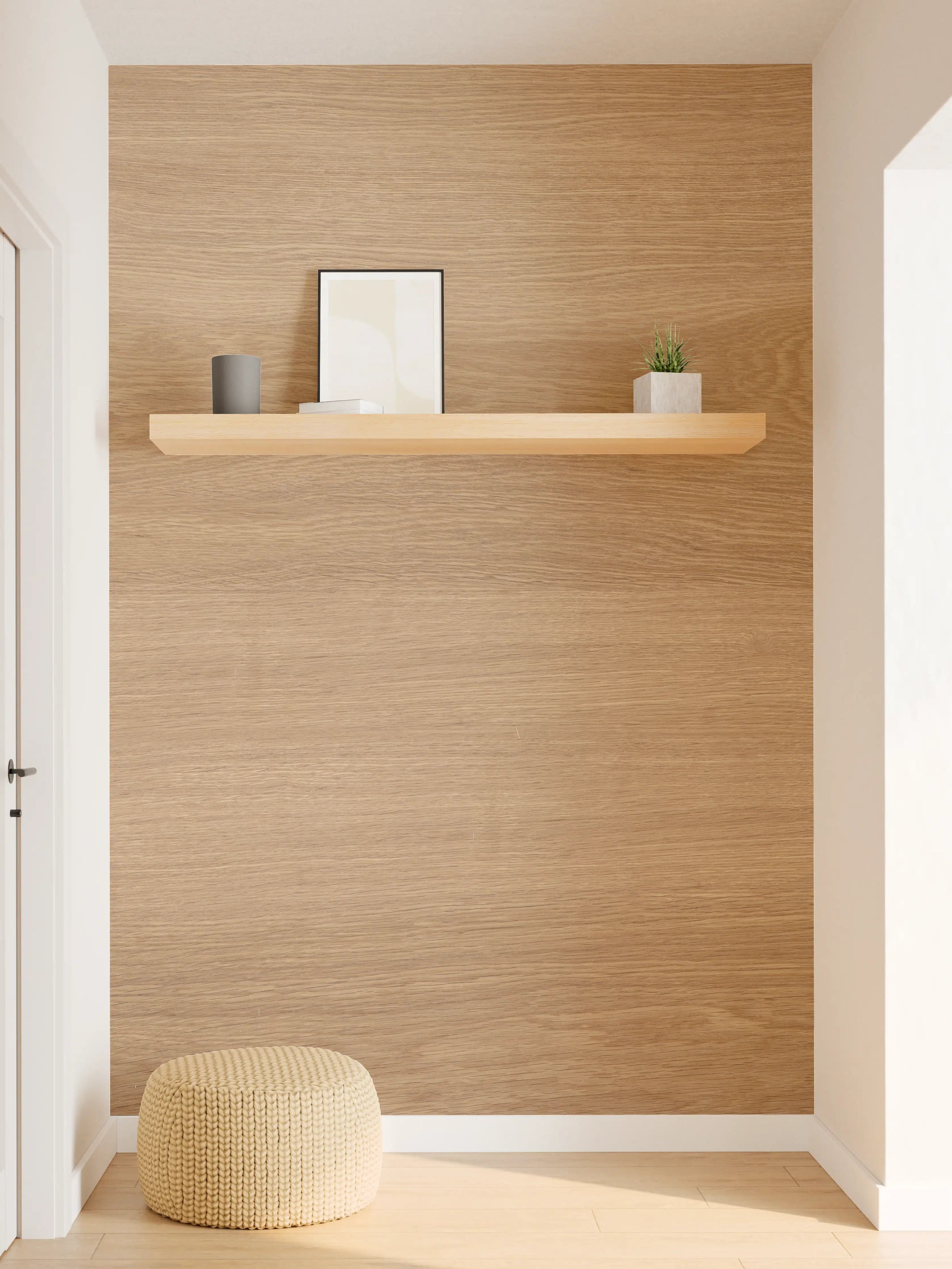 Wandverkleidung Flur - Braunes Holzfliesen Muster