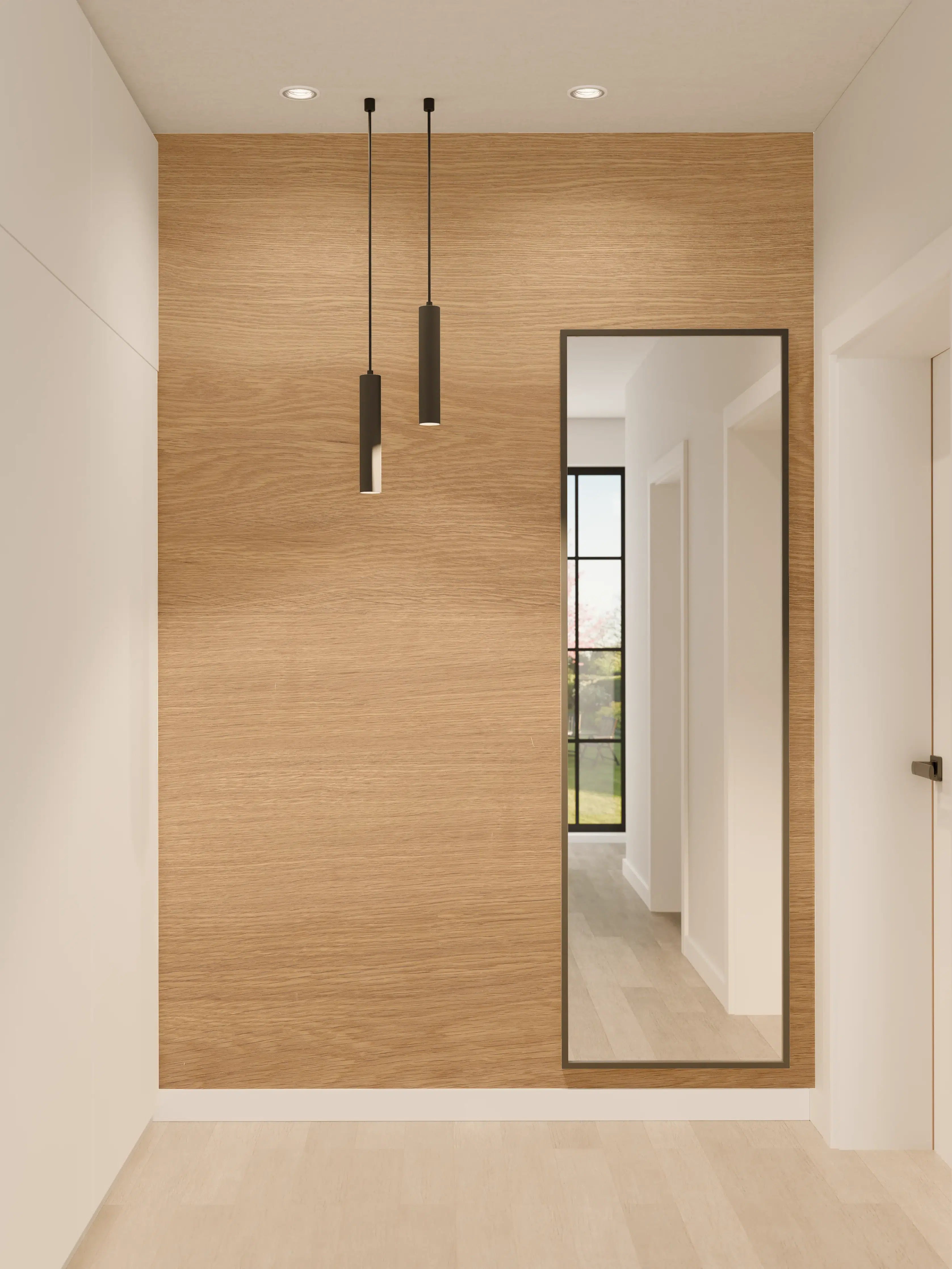 Wandverkleidung Flur - Braunes Holzfliesen Muster