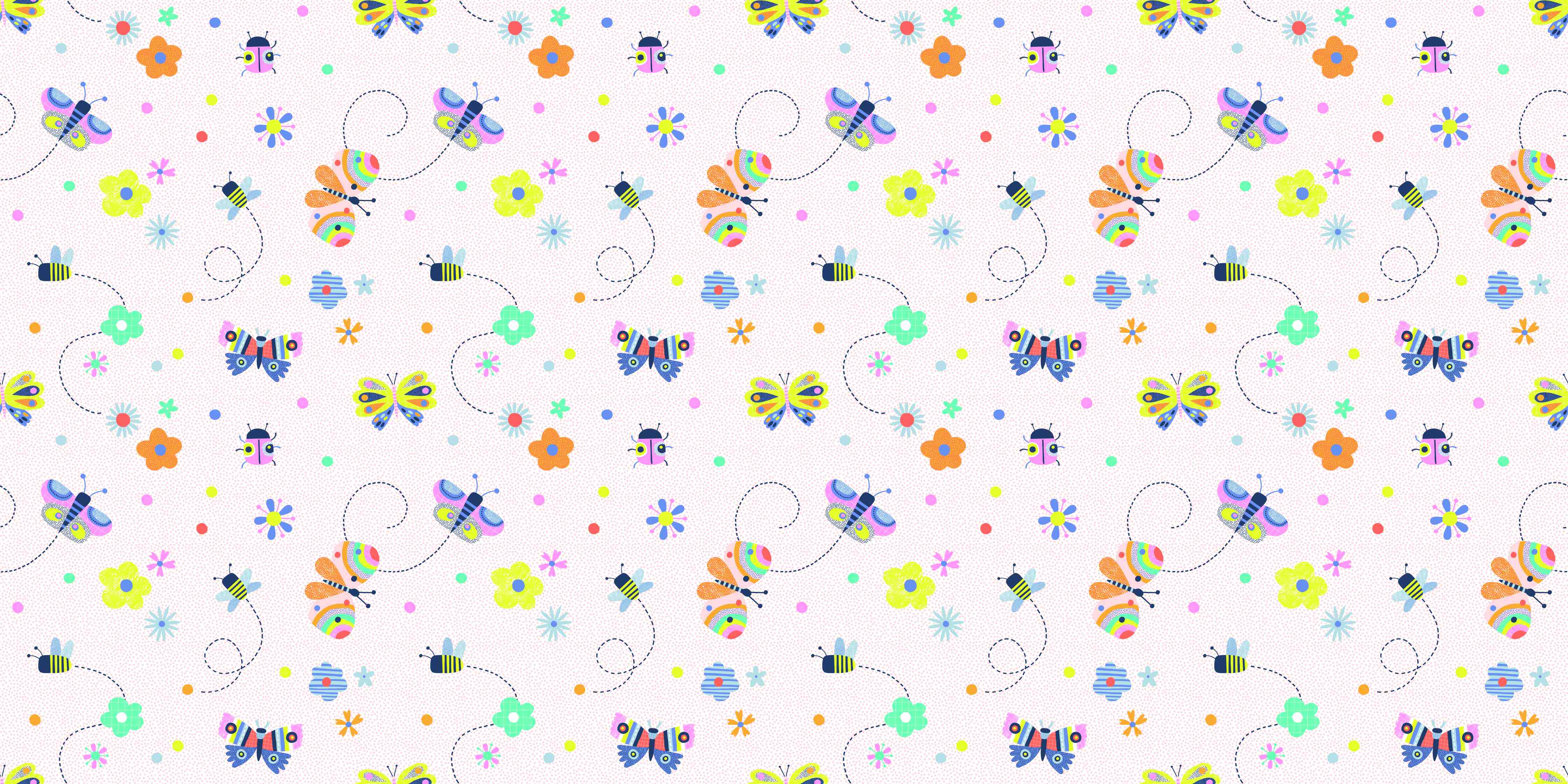 Wandverkleidung Flur-Bunte Blumenmuster – Fröhliche Designidee