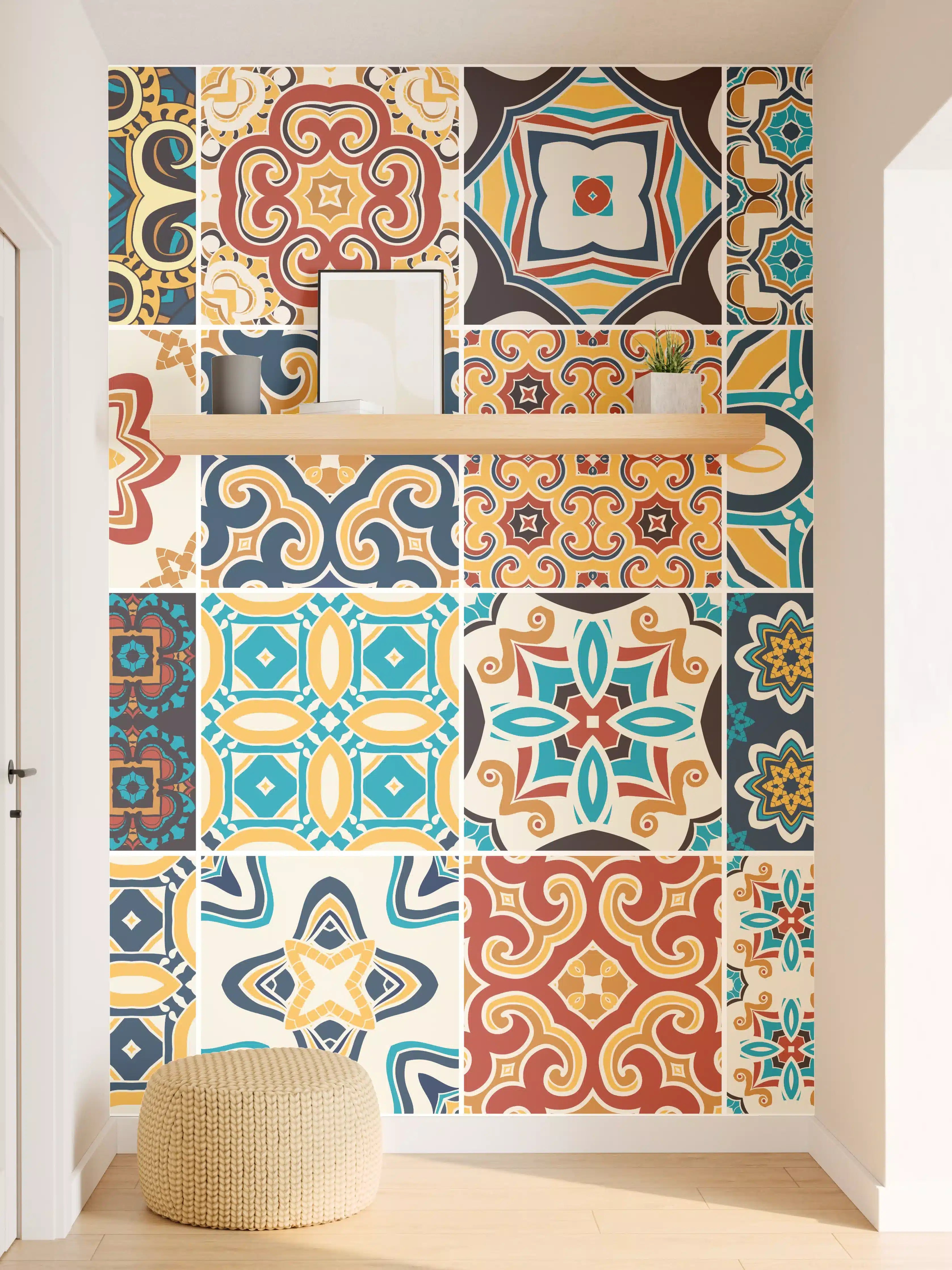 Wandverkleidung Flur - Bunte Fliesen Mosaik Designs