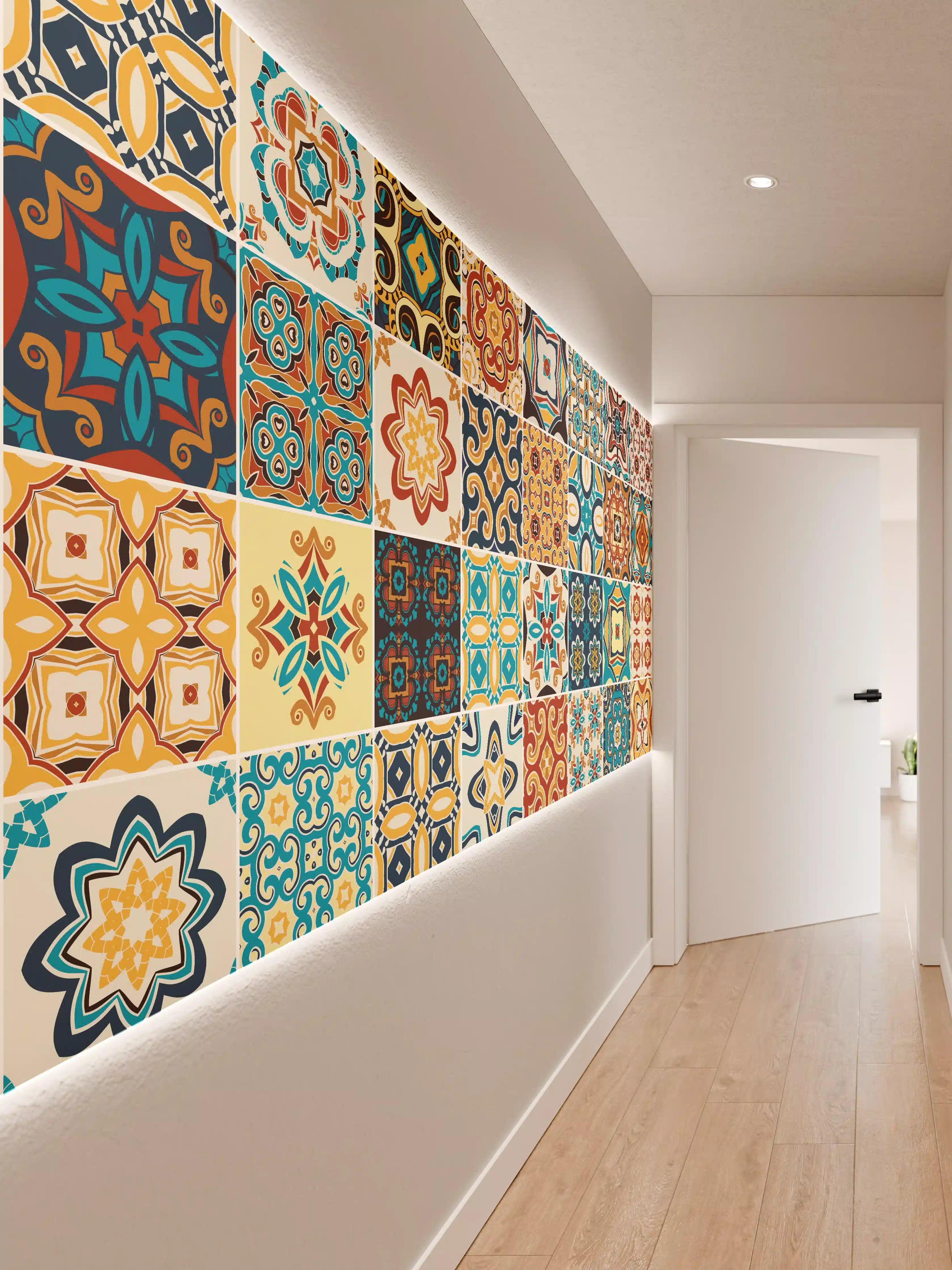 Wandverkleidung Flur - Bunte Fliesen Mosaik Designs