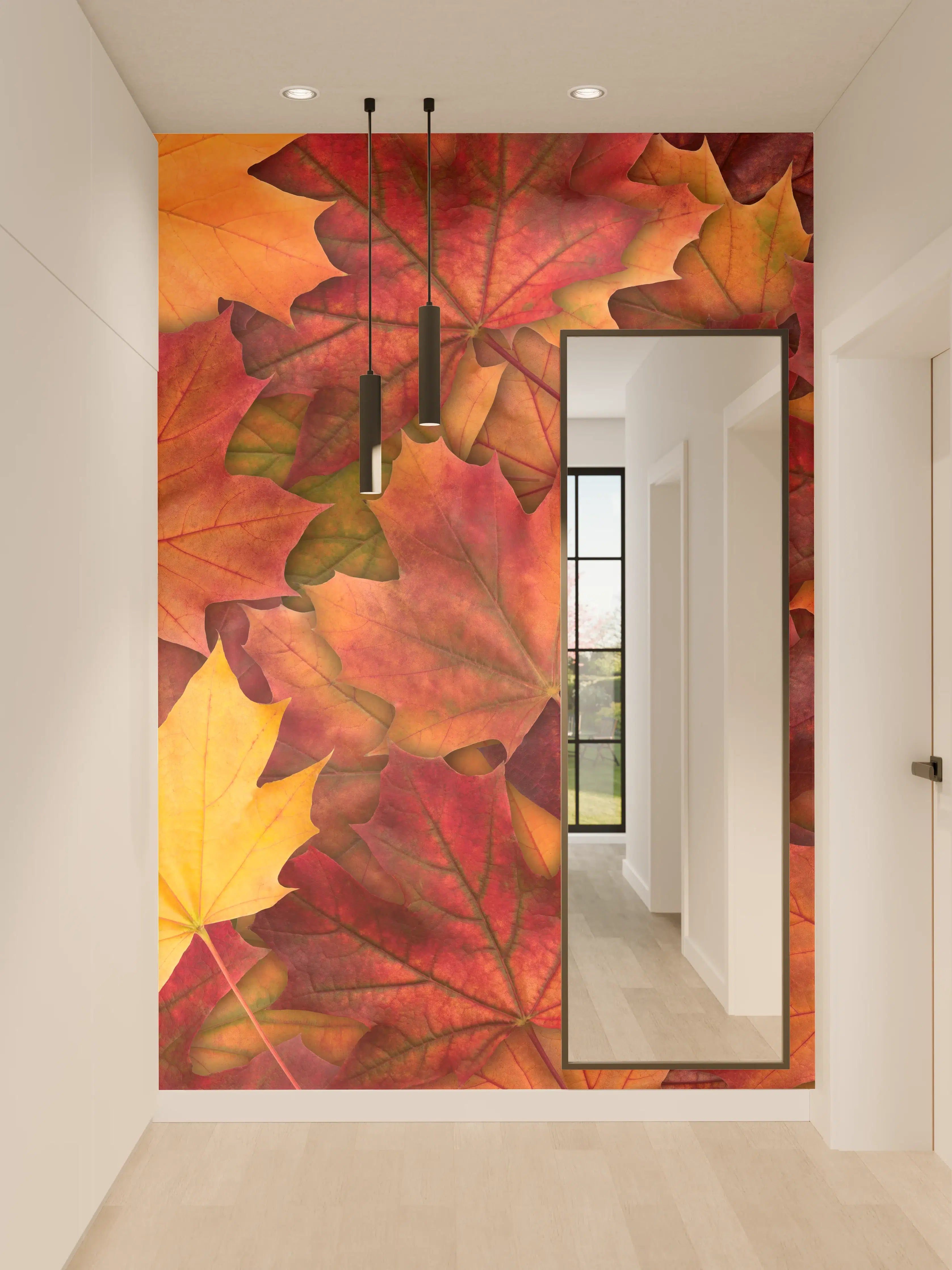 Wandverkleidung Flur - Bunte Herbst Ahornbaum Blätter