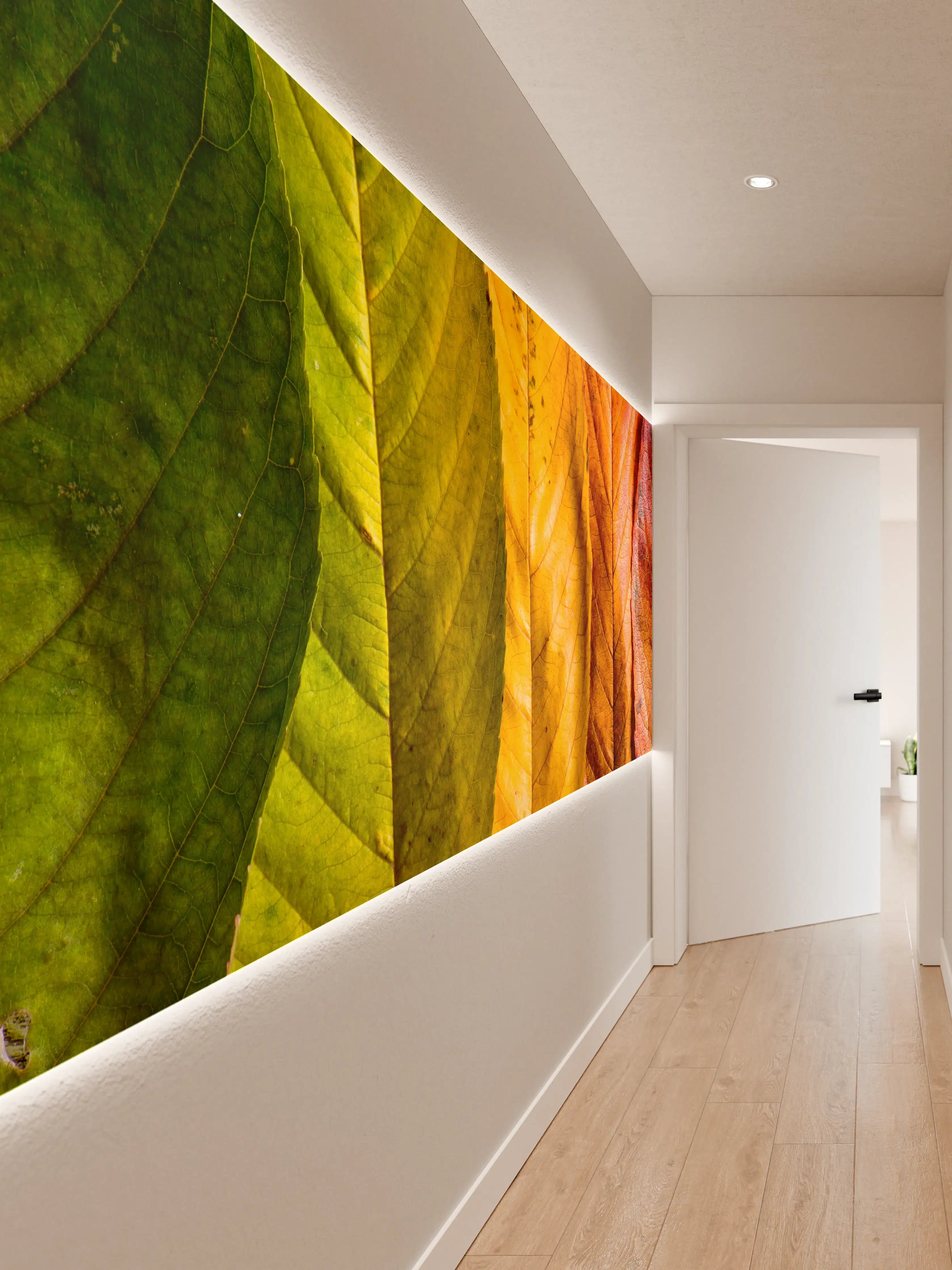 Wandverkleidung Flur - Bunte Herbstblätter in Nahaufnahme