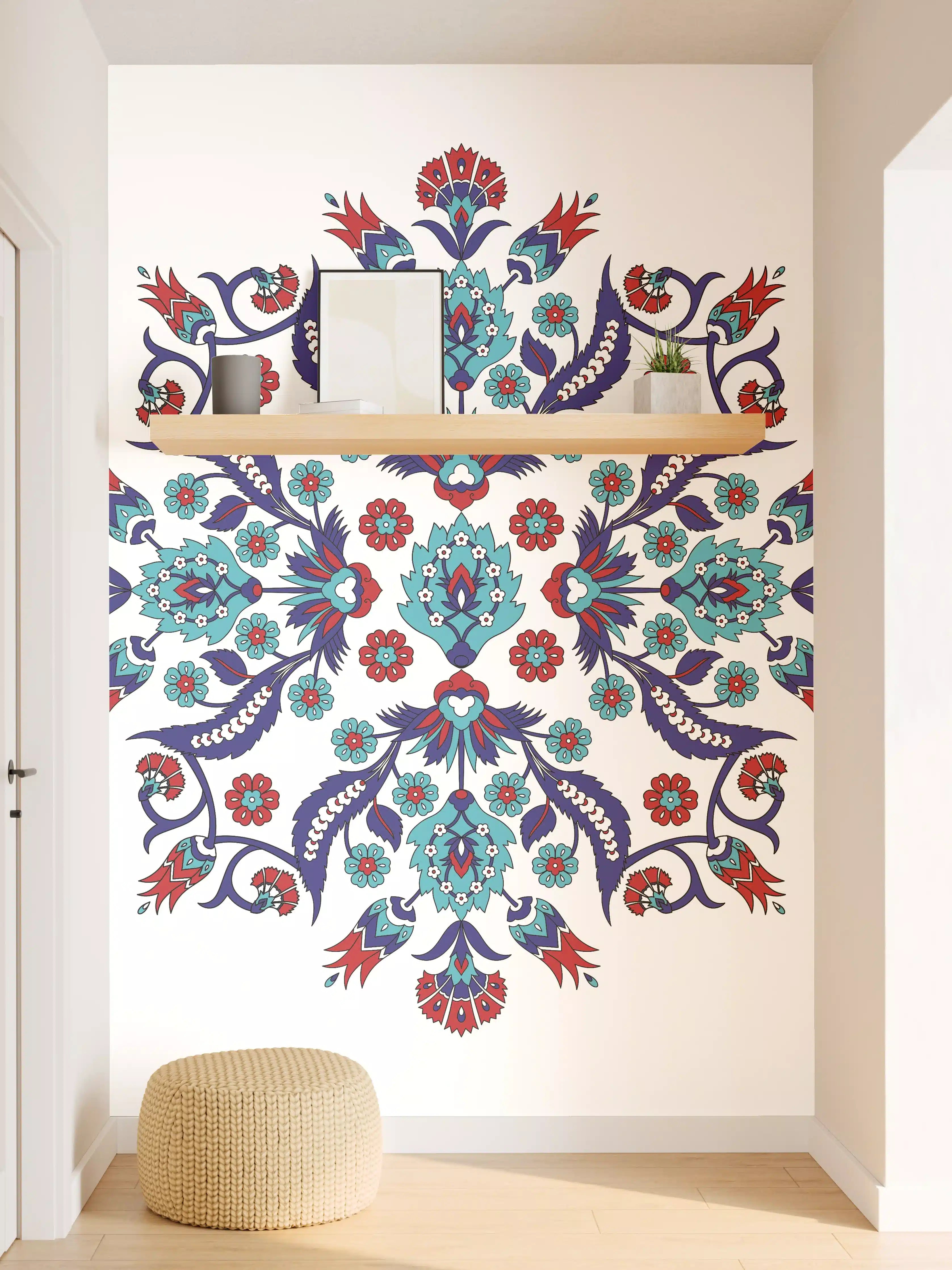 Wandverkleidung Flur - Bunte türkische Musterstickerei