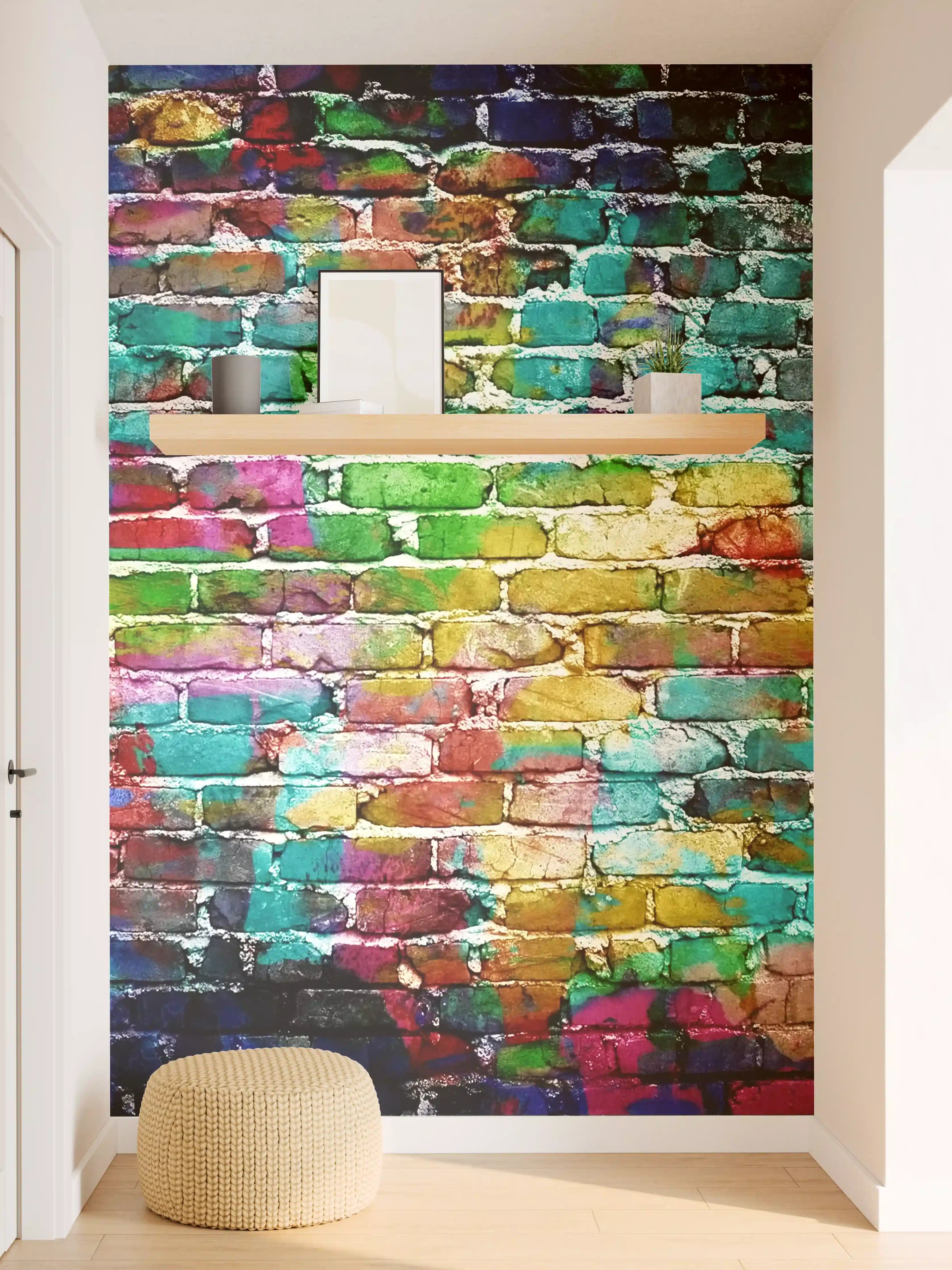 Wandverkleidung Flur - Bunter Graffiti-Wandkunst