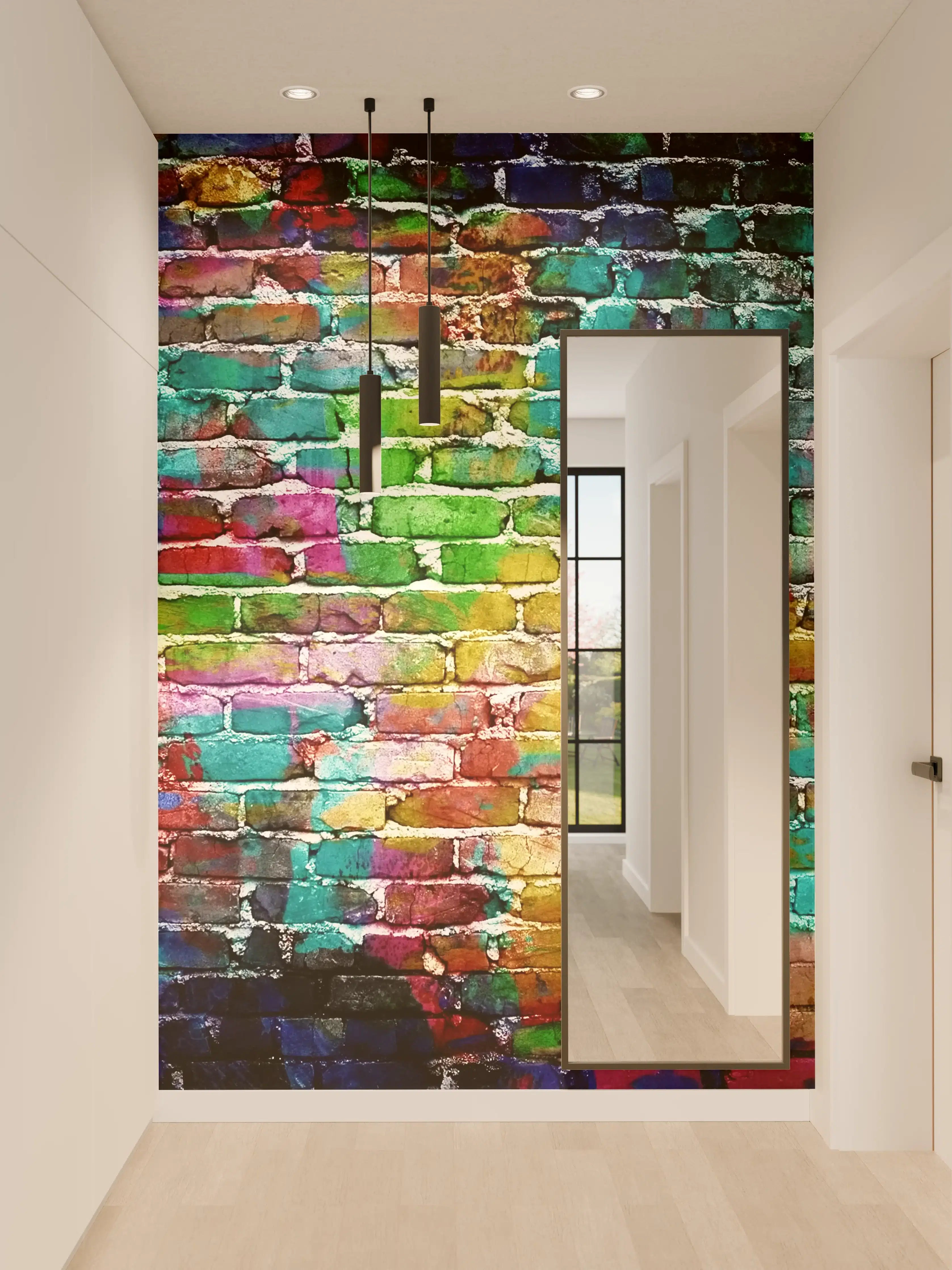 Wandverkleidung Flur - Bunter Graffiti-Wandkunst