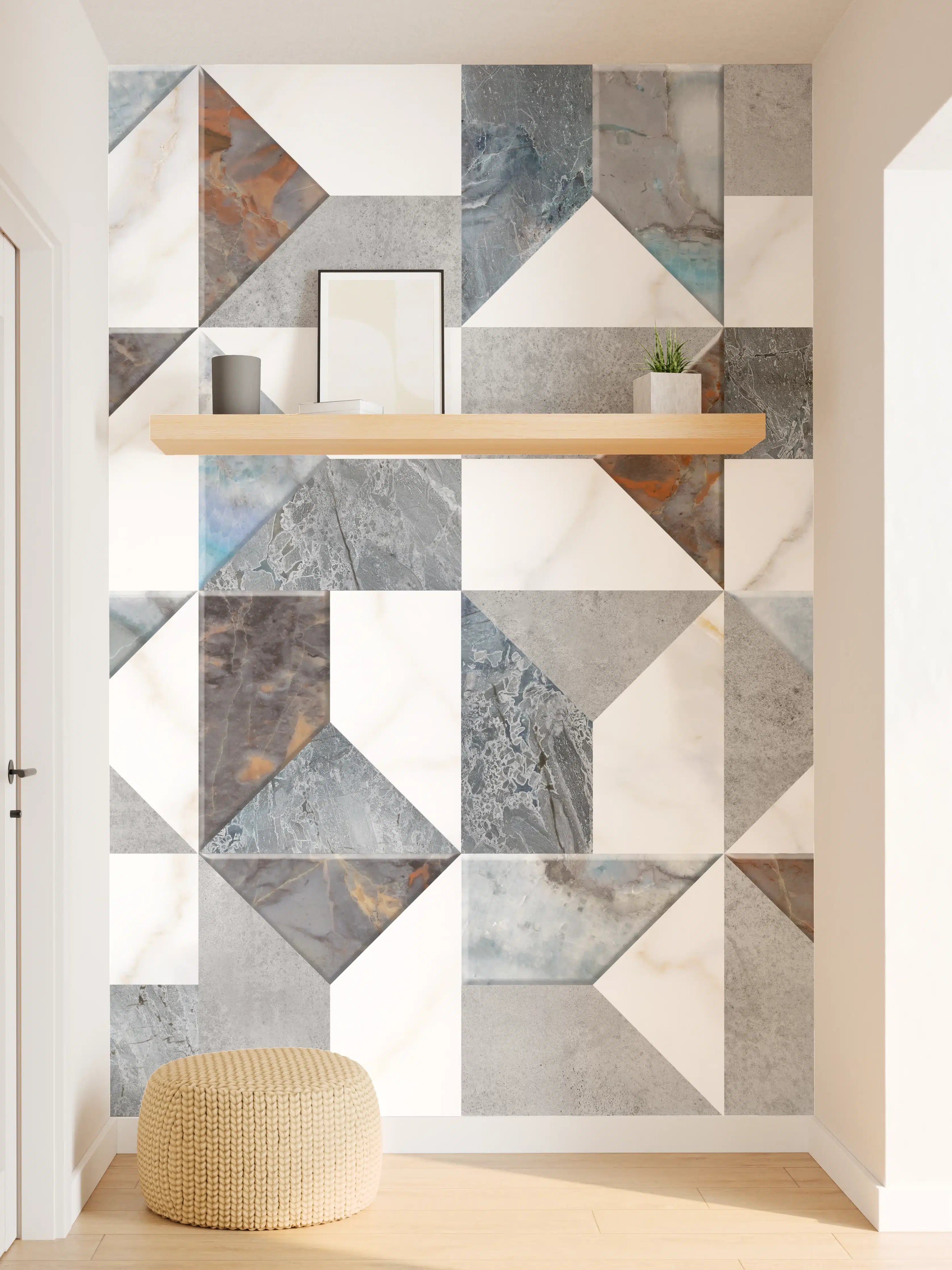 Wandverkleidung Flur - Buntes Fliesenmuster