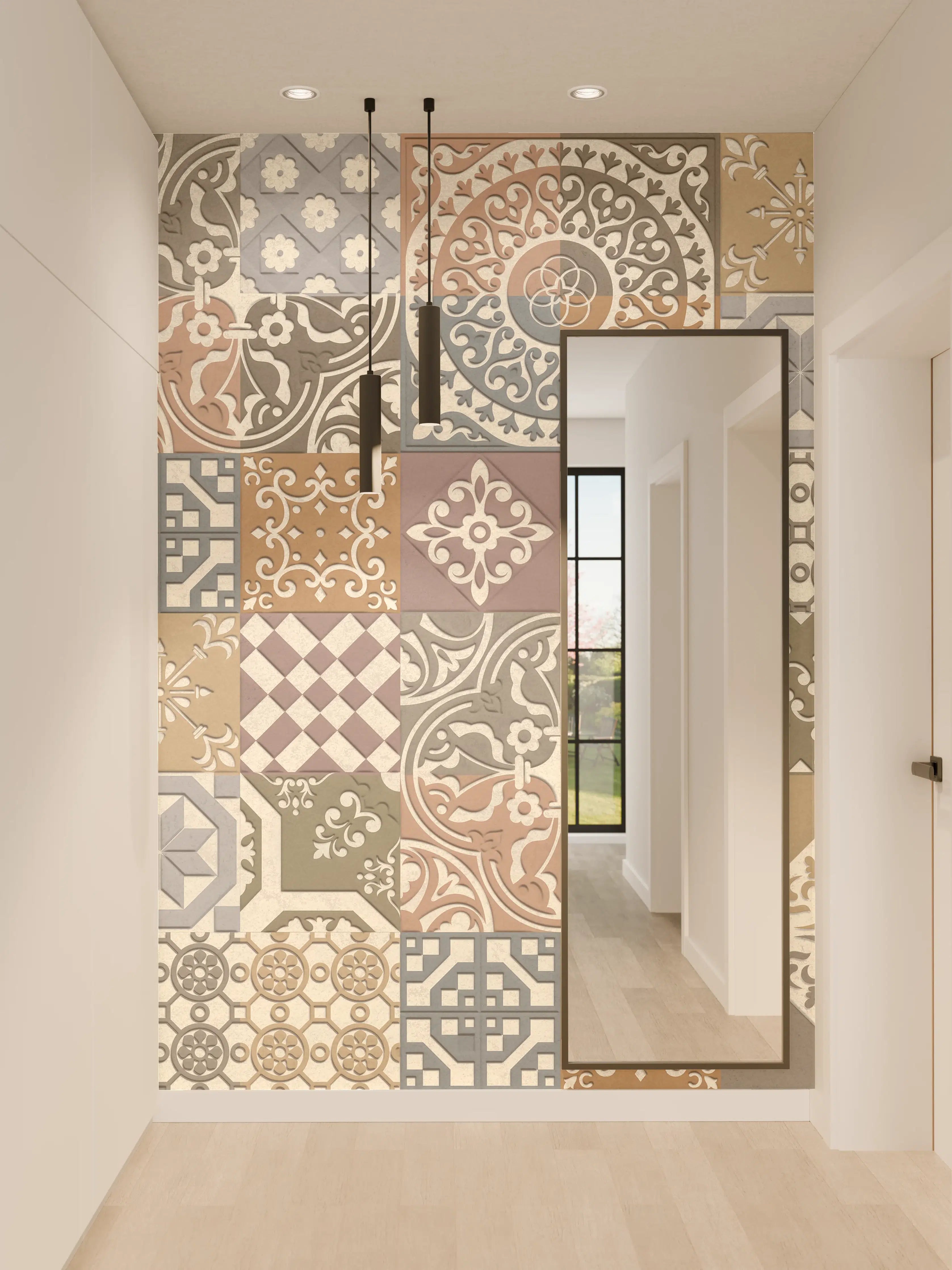 Wandverkleidung Flur - Buntes portugiesisches Mosaik