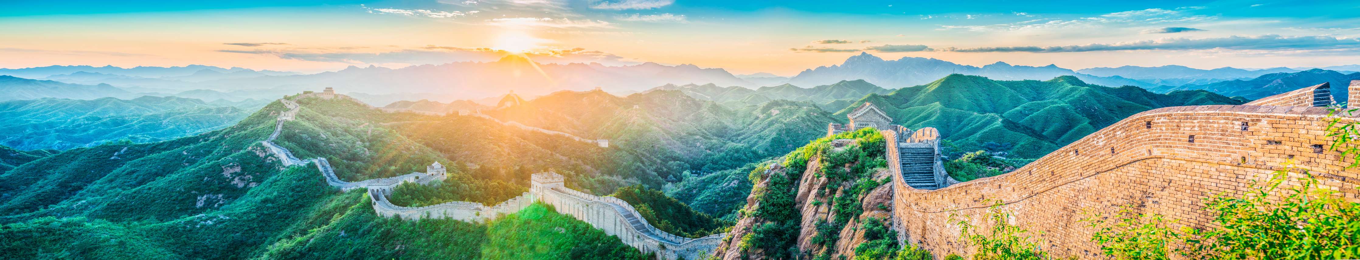 Wandverkleidung Flur-Chinesische Mauer Panorama Sonnenaufgang