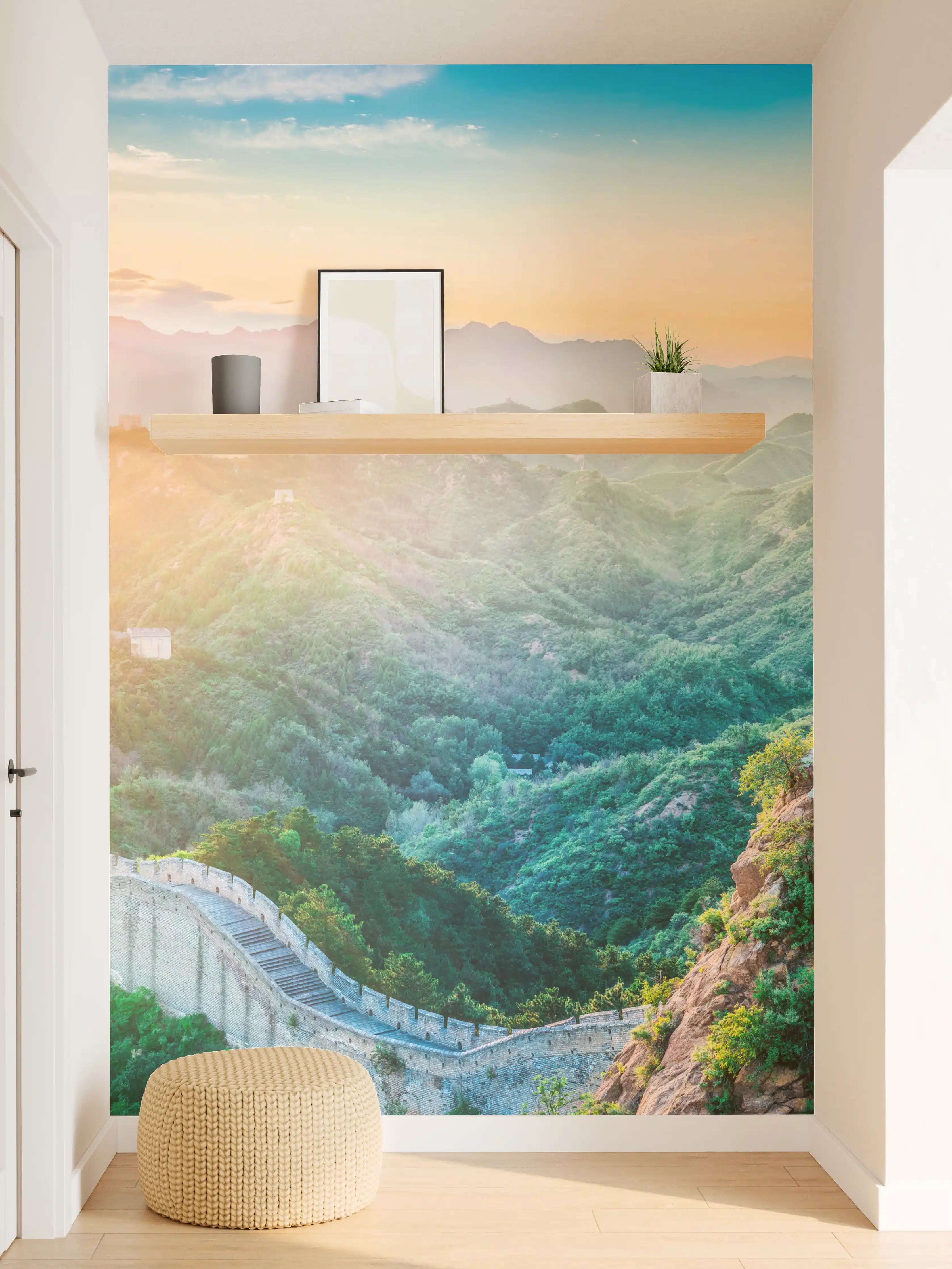 Wandverkleidung Flur - Chinesische Mauer Panorama Sonnenaufgang