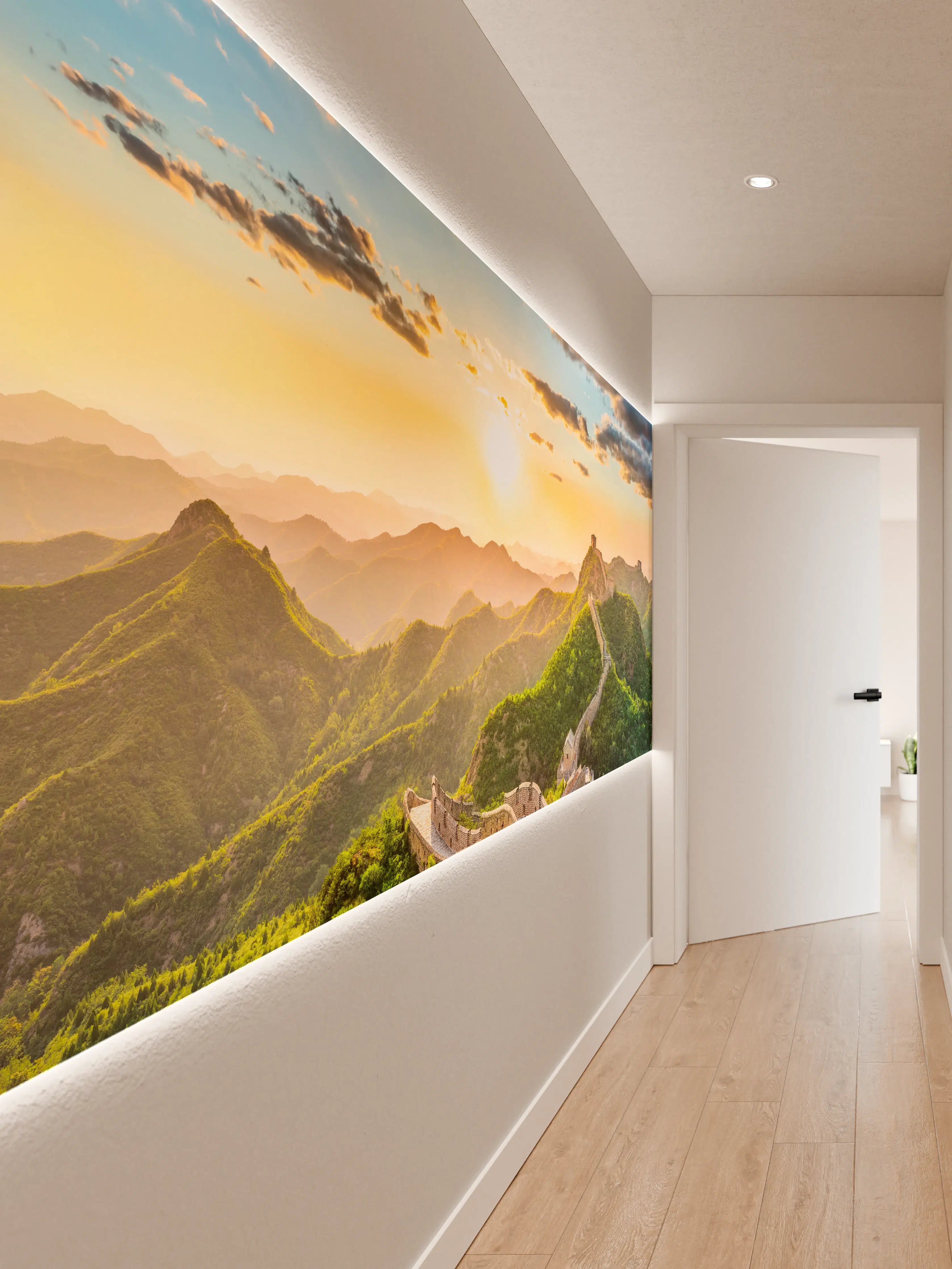 Wandverkleidung Flur - Chinesische Mauer im Sonnenuntergang