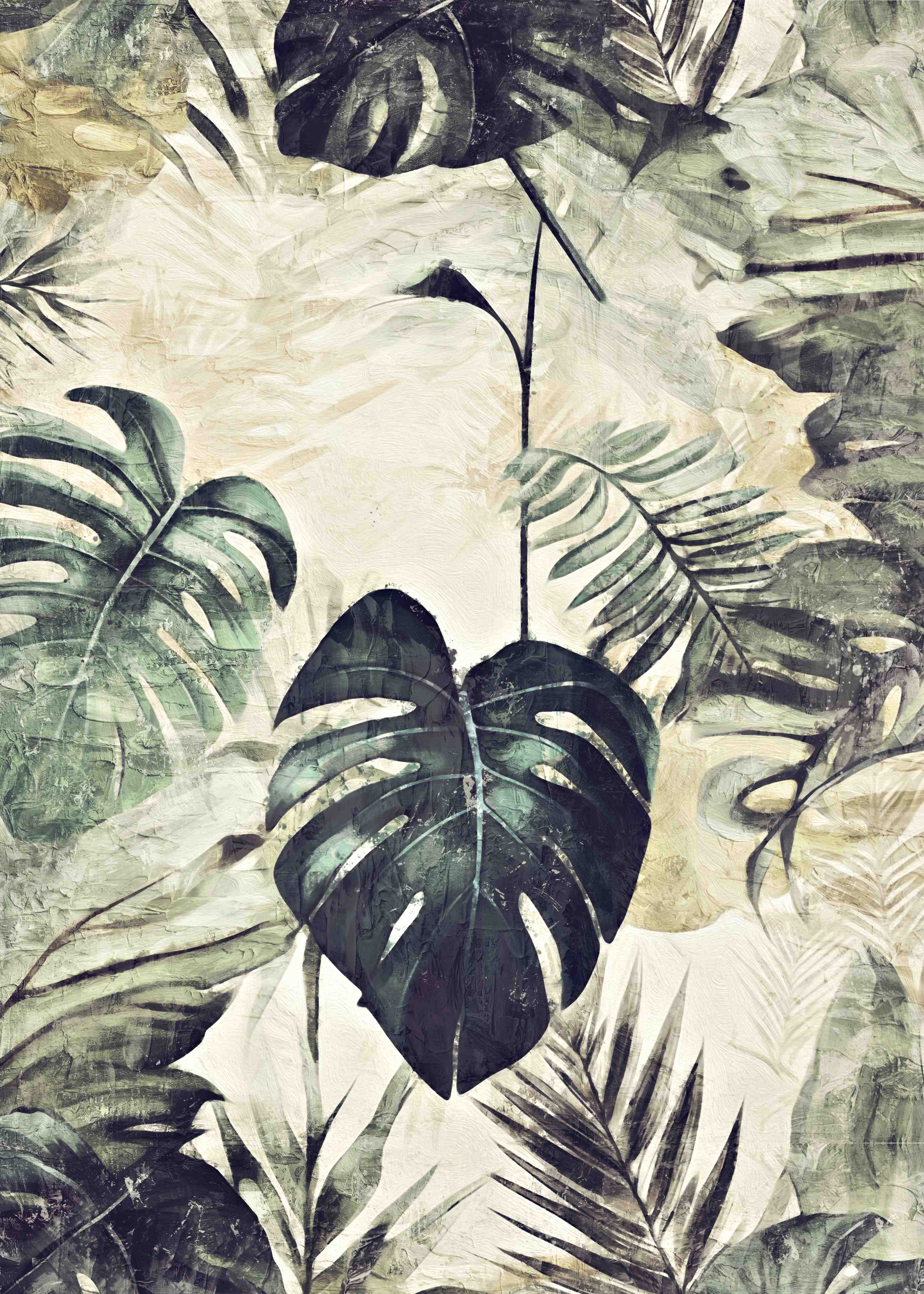 Wandverkleidung Flur-Dschungel-Feeling Wandbild